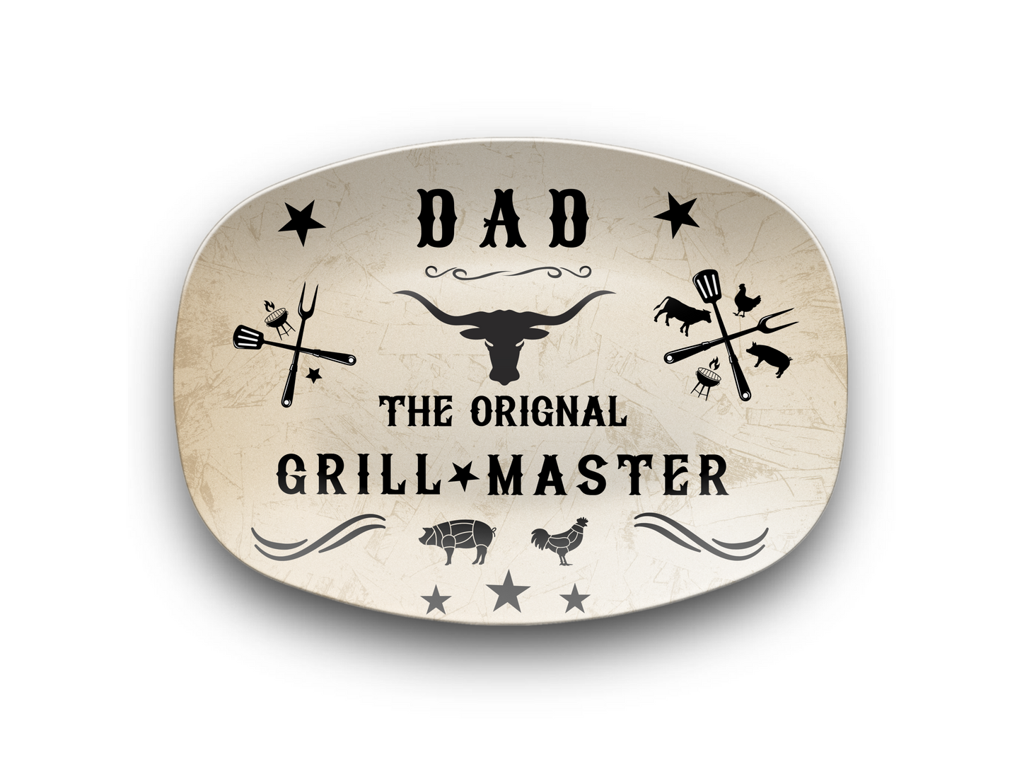Personalized Father's Day Platter, Dad or Grandpa, The Original Grill Master, Perfect Gift for him, Brother, Cousin, Friend, BBQ gift