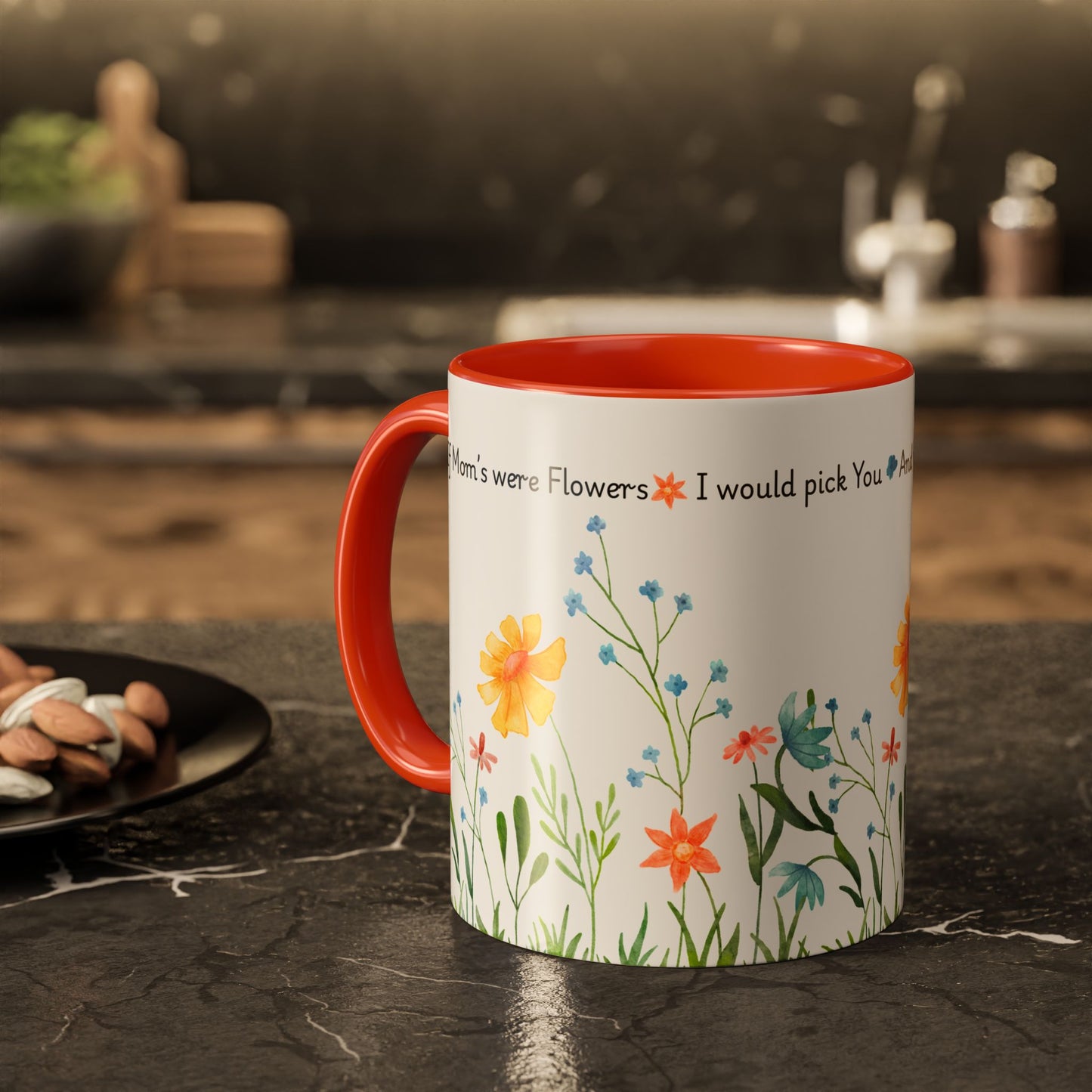 Funny Mother’s Day Mug , If Moms Were Flowers, I’d Pick You (and Forget to Water You) Floral Garden Ceramic Mug, 11 oz, Multiple Accent Colors Perfect Gift for Moms, Garden Lovers, sisters, Grandma