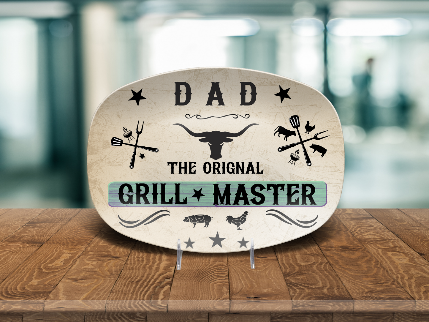 Personalized Father's Day Platter, Dad or Grandpa, The Original Grill Master, Perfect Gift for him, Brother, Cousin, Friend