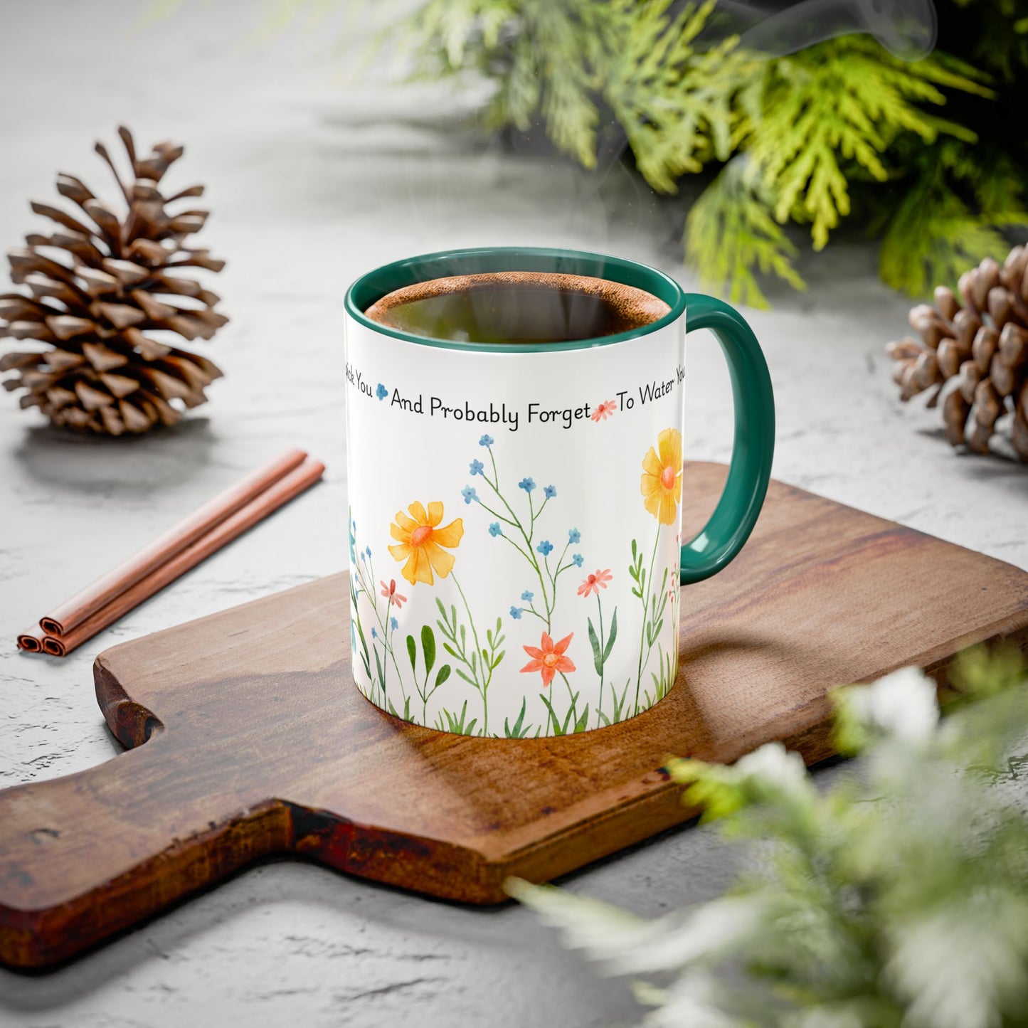 Funny Mother’s Day Mug , If Moms Were Flowers, I’d Pick You (and Forget to Water You) Floral Garden Ceramic Mug, 11 oz, Multiple Accent Colors Perfect Gift for Moms, Garden Lovers, sisters, Grandma