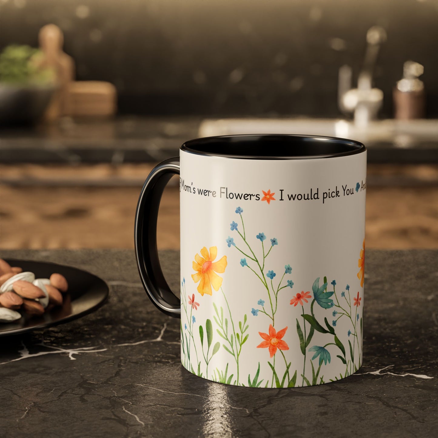 Funny Mother’s Day Mug , If Moms Were Flowers, I’d Pick You (and Forget to Water You) Floral Garden Ceramic Mug, 11 oz, Multiple Accent Colors Perfect Gift for Moms, Garden Lovers, sisters, Grandma