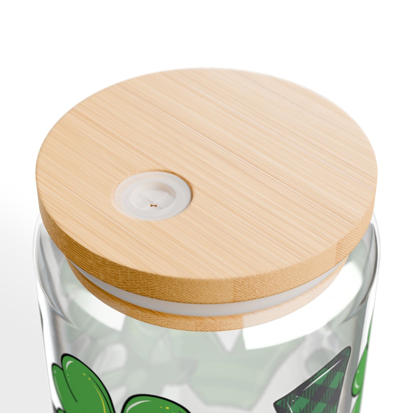 16oz St. Patrick's Day Sipper Glass with Clover Design "LOVE"