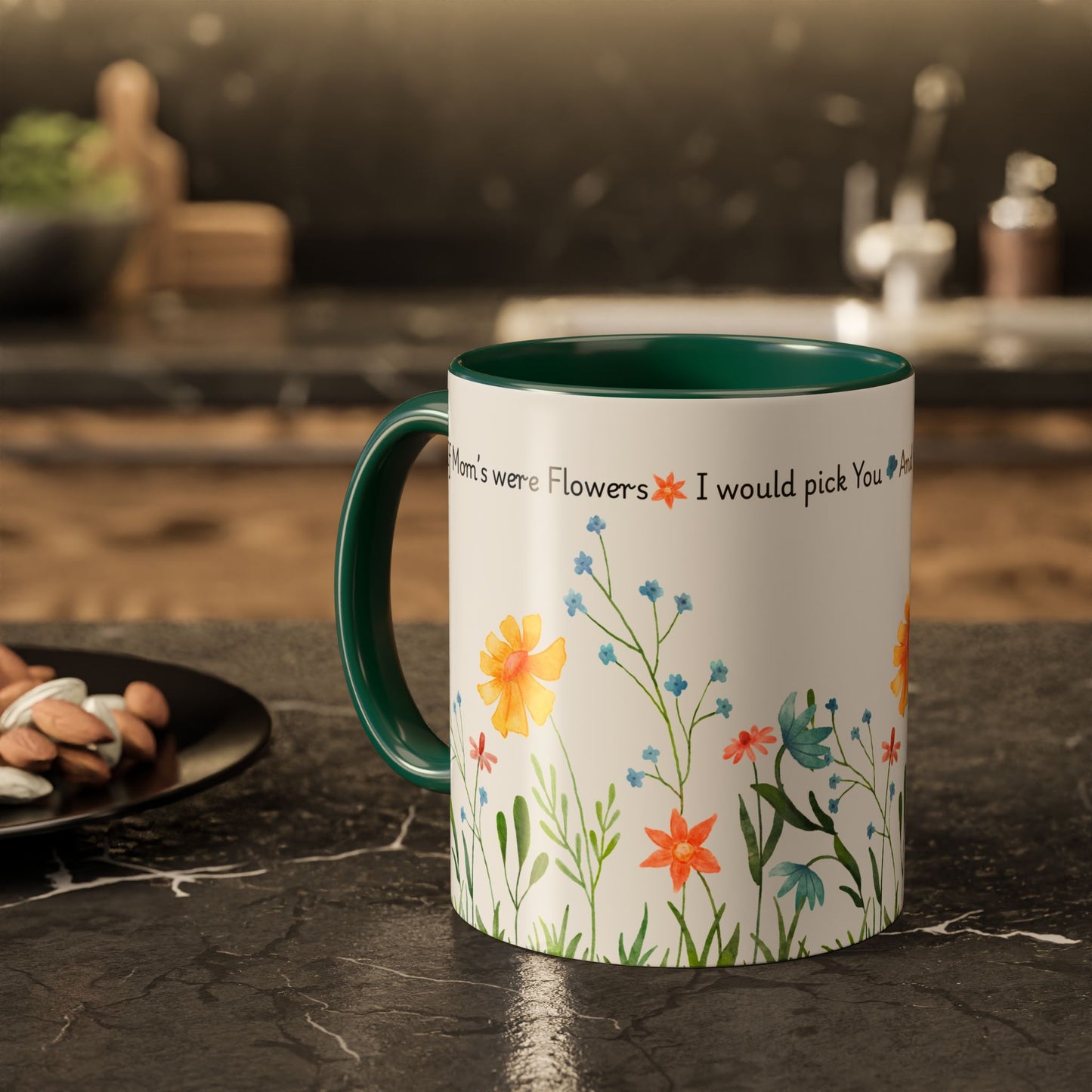 Funny Mother’s Day Mug , If Moms Were Flowers, I’d Pick You (and Forget to Water You) Floral Garden Ceramic Mug, 11 oz, Multiple Accent Colors Perfect Gift for Moms, Garden Lovers, sisters, Grandma