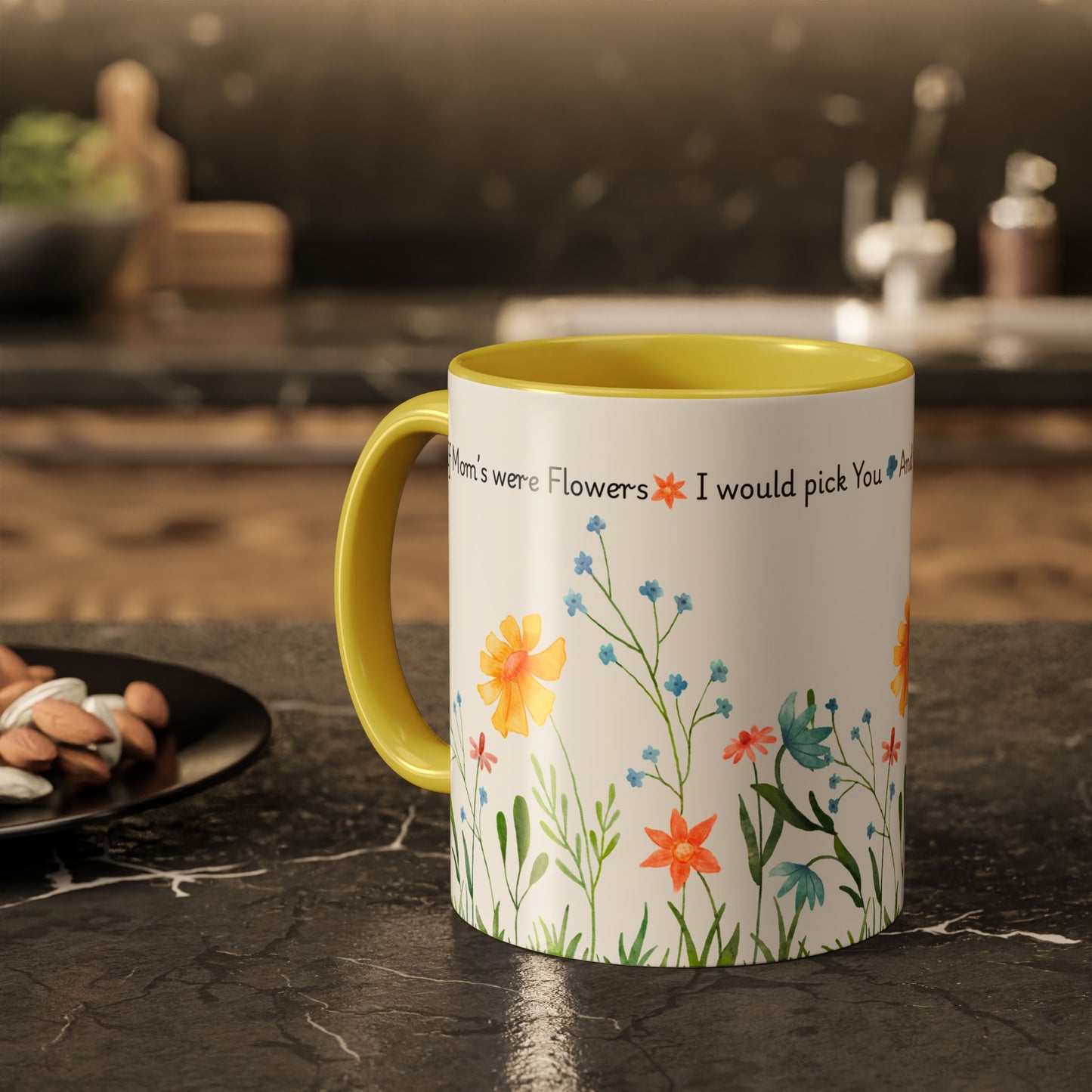 Funny Mother’s Day Mug , If Moms Were Flowers, I’d Pick You (and Forget to Water You) Floral Garden Ceramic Mug, 11 oz, Multiple Accent Colors Perfect Gift for Moms, Garden Lovers, sisters, Grandma