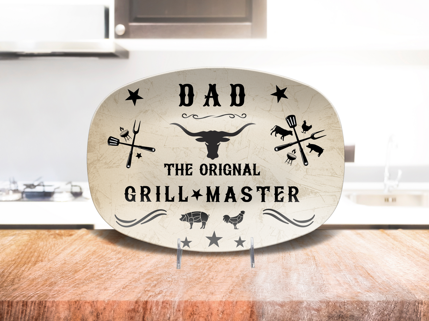 Personalized Father's Day Platter, Dad or Grandpa, The Original Grill Master, Perfect Gift for him, Brother, Cousin, Friend, BBQ gift