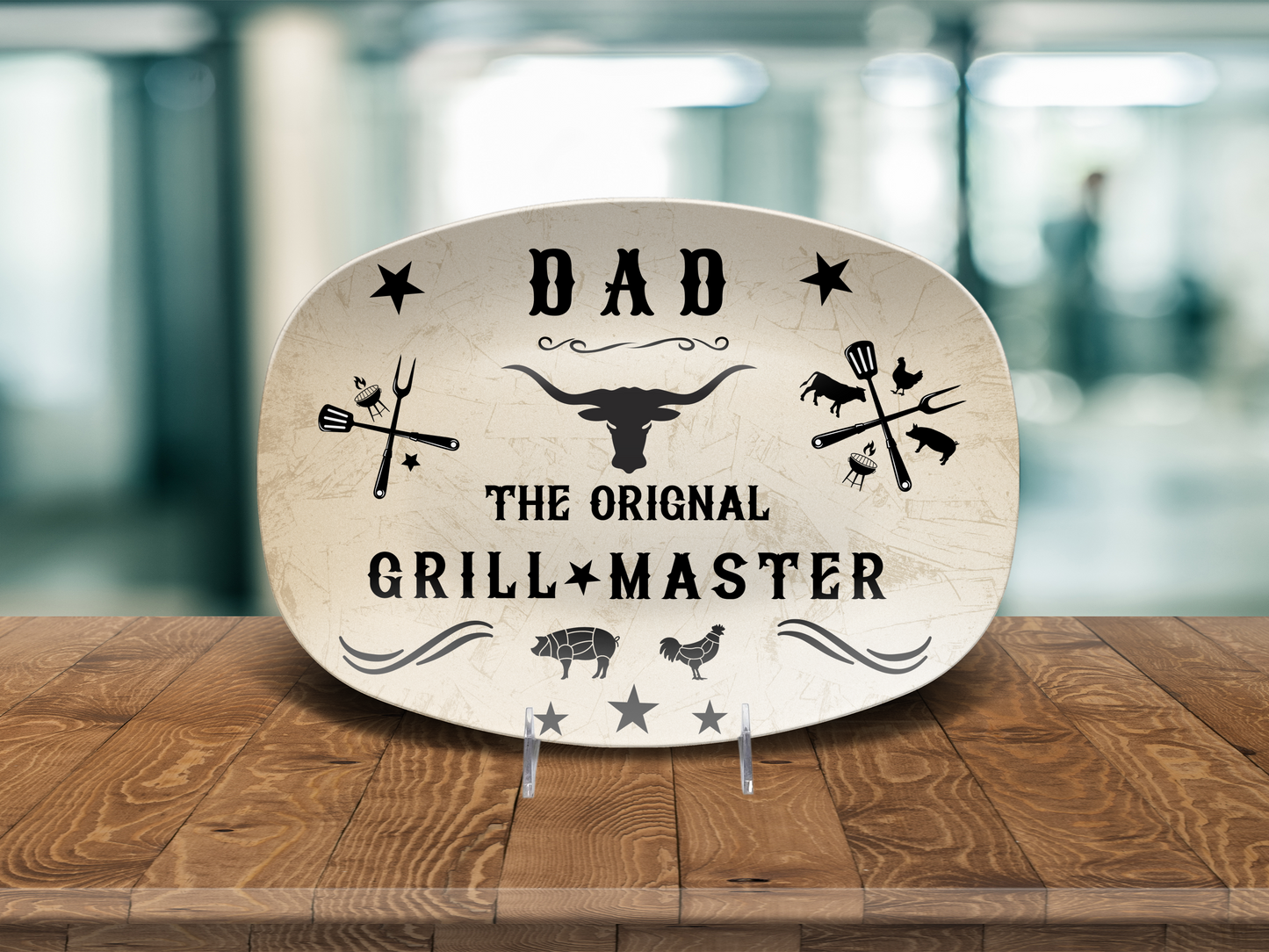 Personalized Father's Day Platter, Dad or Grandpa, The Original Grill Master, Perfect Gift for him, Brother, Cousin, Friend, BBQ gift
