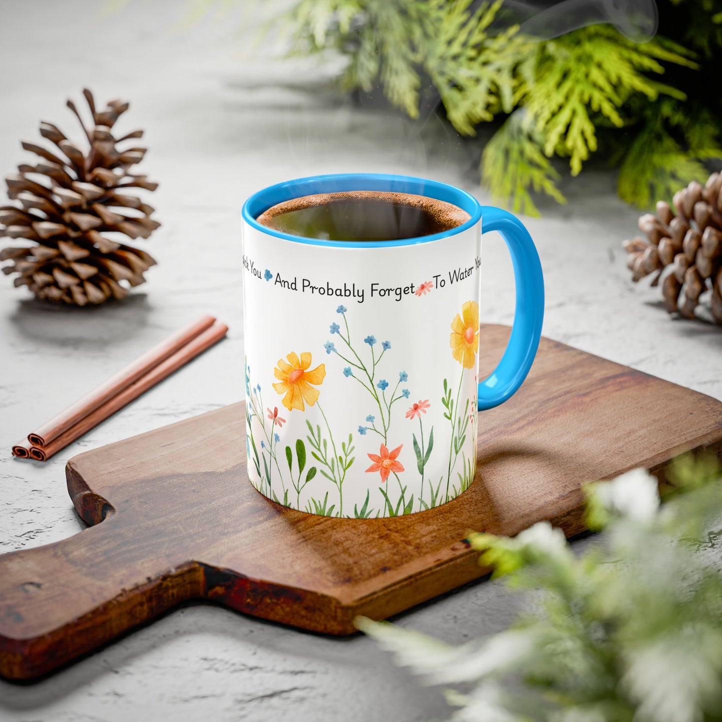 Funny Mother’s Day Mug , If Moms Were Flowers, I’d Pick You (and Forget to Water You) Floral Garden Ceramic Mug, 11 oz, Multiple Accent Colors Perfect Gift for Moms, Garden Lovers, sisters, Grandma