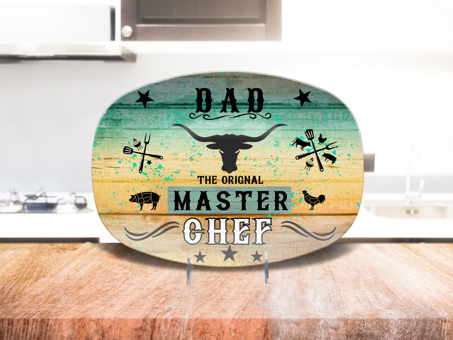 Personalized Platter, Mom Master Chef platter, Mother's Day gift, BBQ, Grillin, Backyard parties