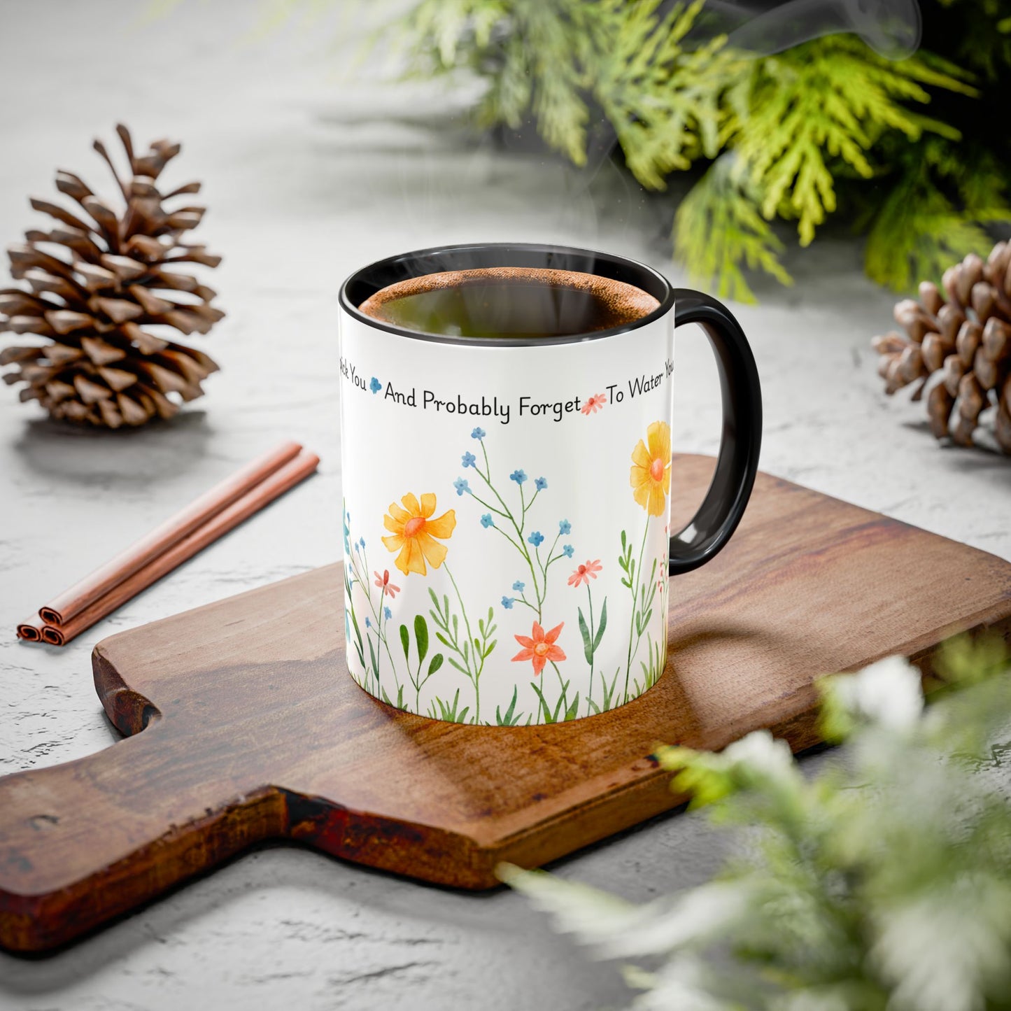 Funny Mother’s Day Mug , If Moms Were Flowers, I’d Pick You (and Forget to Water You) Floral Garden Ceramic Mug, 11 oz, Multiple Accent Colors Perfect Gift for Moms, Garden Lovers, sisters, Grandma