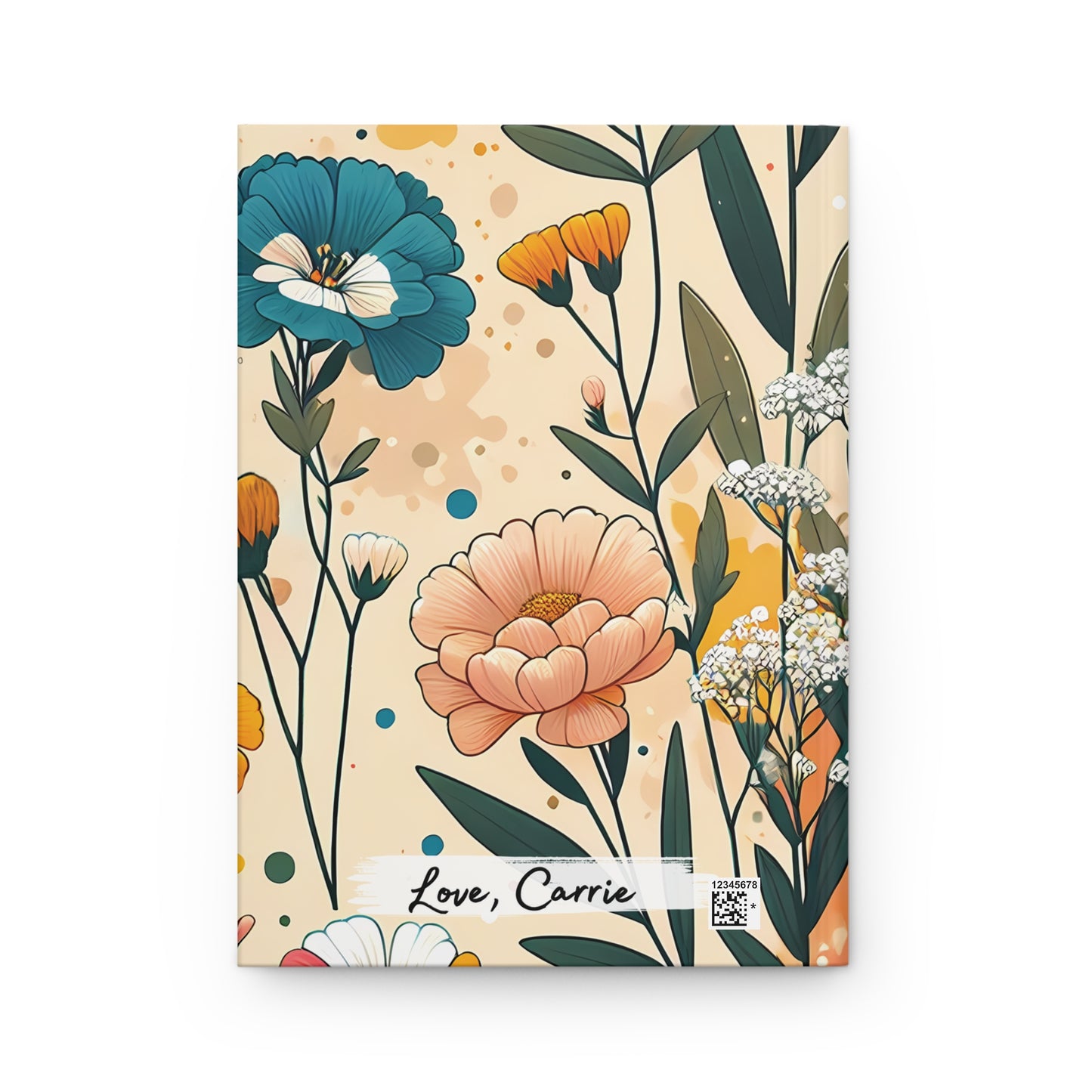 Personalized Wildflower Journal, Mom's Thoughts, Custom Notebook, Mother's Day gift, Botanical floral design, hardcover