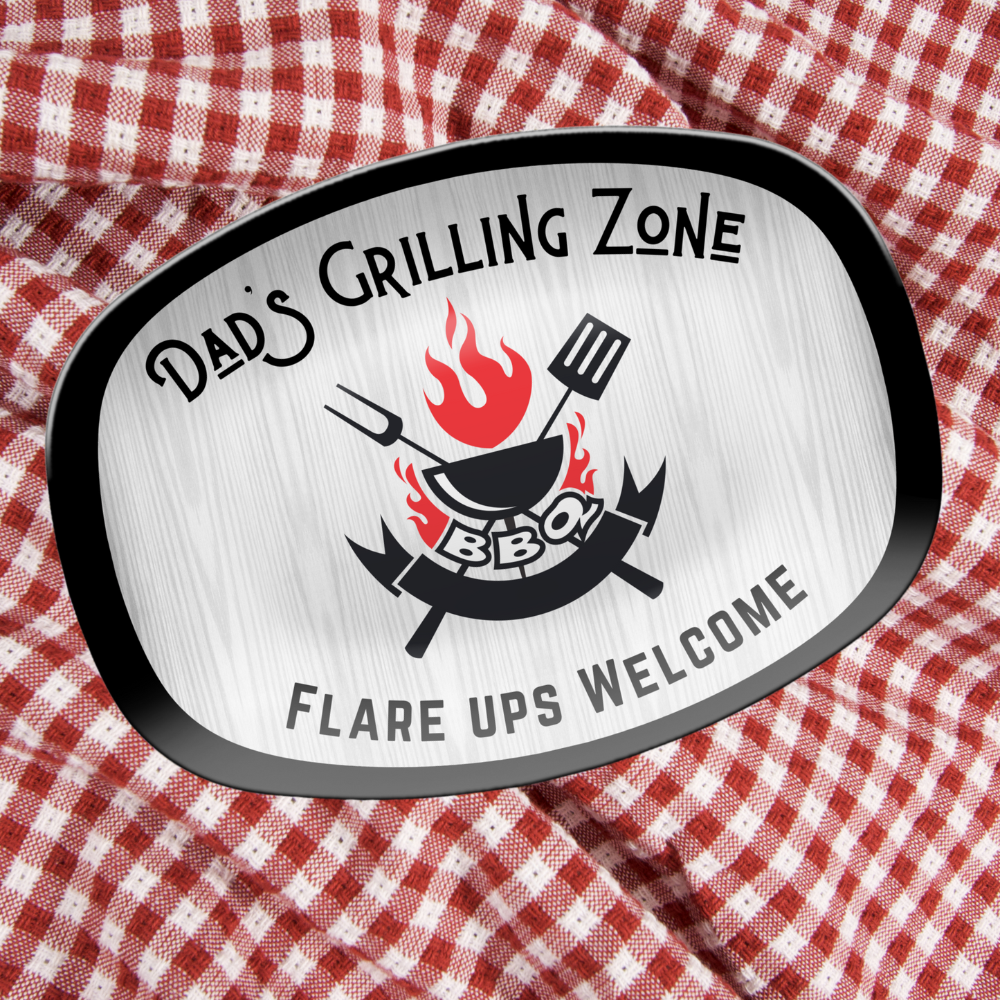 Dad’s Grilling Zone BBQ Platter – “Flare Ups Welcome” Funny Grill Plate, Father’s Day Gift for Grill Masters, Backyard BBQ Tray, Birthday
