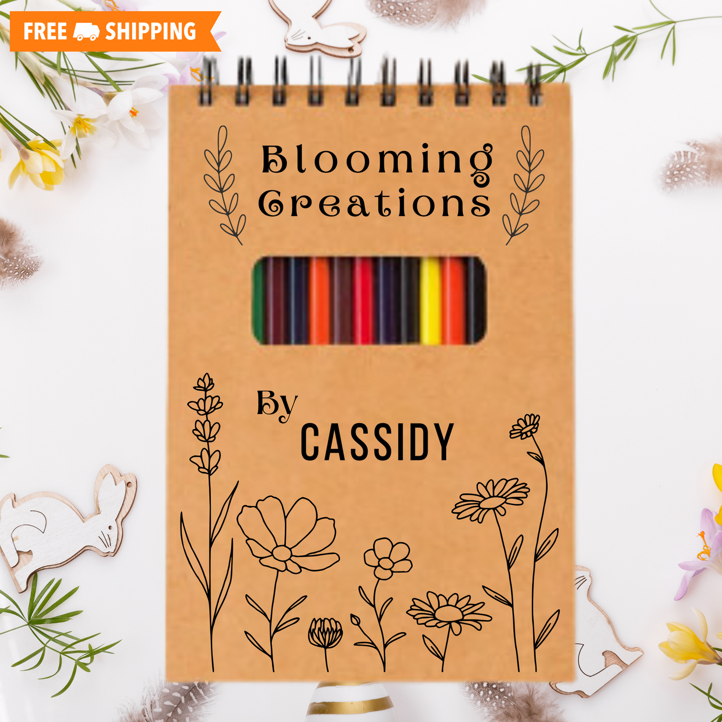 Easter Sketch Pad for Little Peeps, Personalized Sketch Pad, Easter Gift for kids, Easter Sketchpad Collection