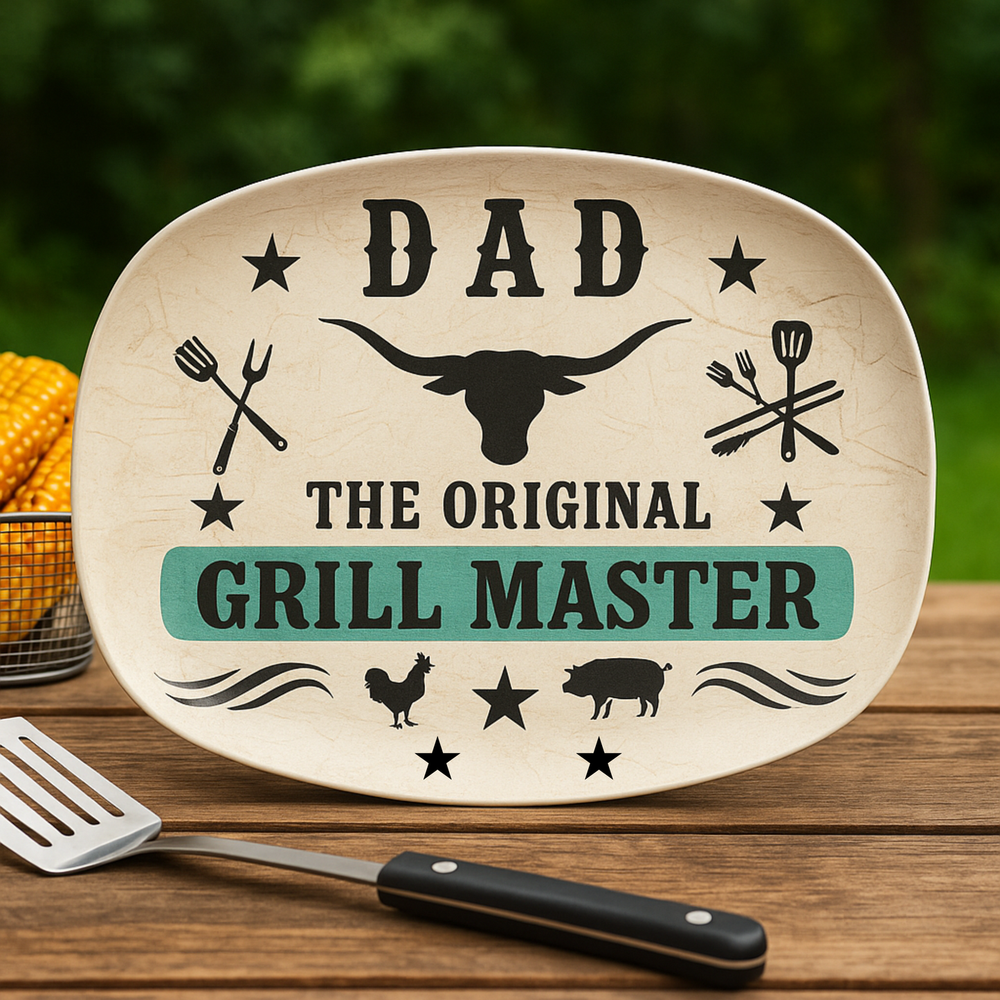 Personalized Father's Day Platter, Dad or Grandpa, The Original Grill Master, Perfect Gift for him, Brother, Cousin, Friend