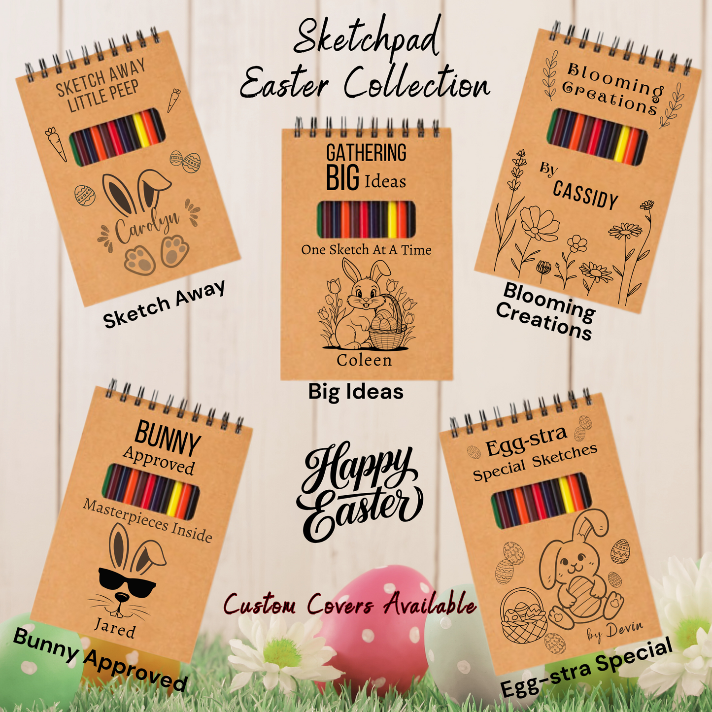 Easter Sketch Pad for Little Peeps, Personalized Sketch Pad, Easter Gift for kids, Easter Sketchpad Collection