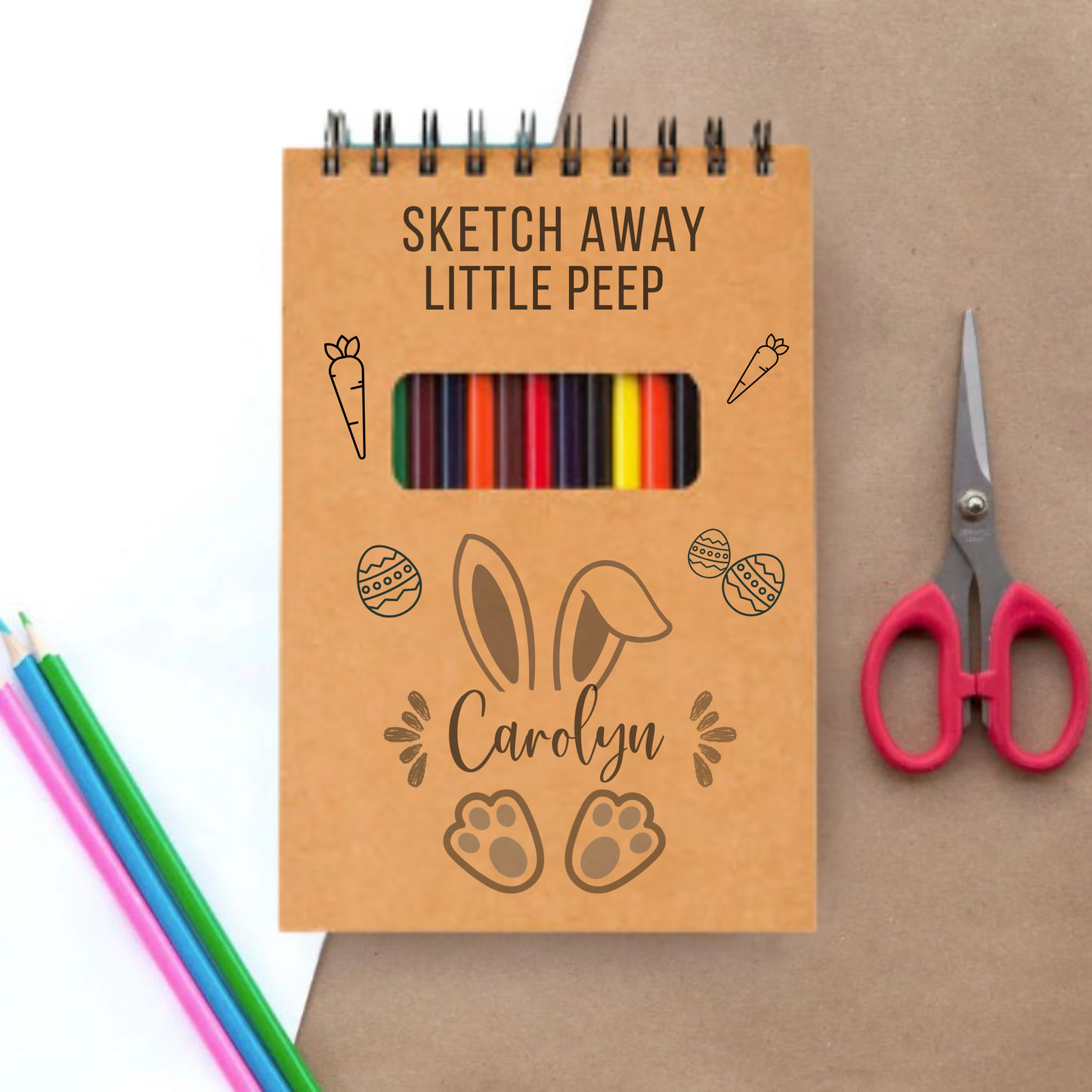 Easter Sketch Pad for Little Peeps, Personalized Sketch Pad, Easter Gift for kids, Easter Sketchpad Collection