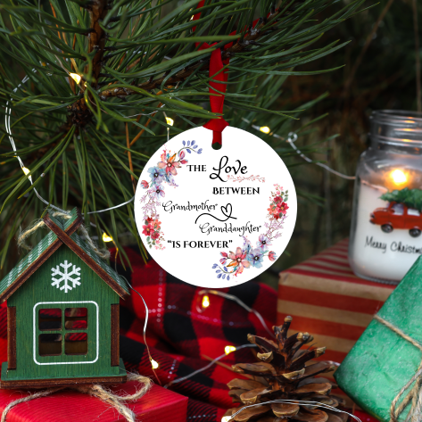 Ornament, Ceramic, Love Between Grandmother and Granddaughter is Forever, Unique Special Keepsake