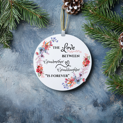 Ornament, Ceramic, Love Between Grandmother and Granddaughter is Forever, Unique Special Keepsake