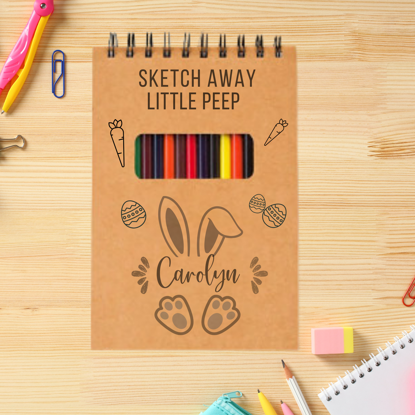 Easter Sketch Pad for Little Peeps, Personalized Sketch Pad, Easter Gift for kids, Easter Sketchpad Collection