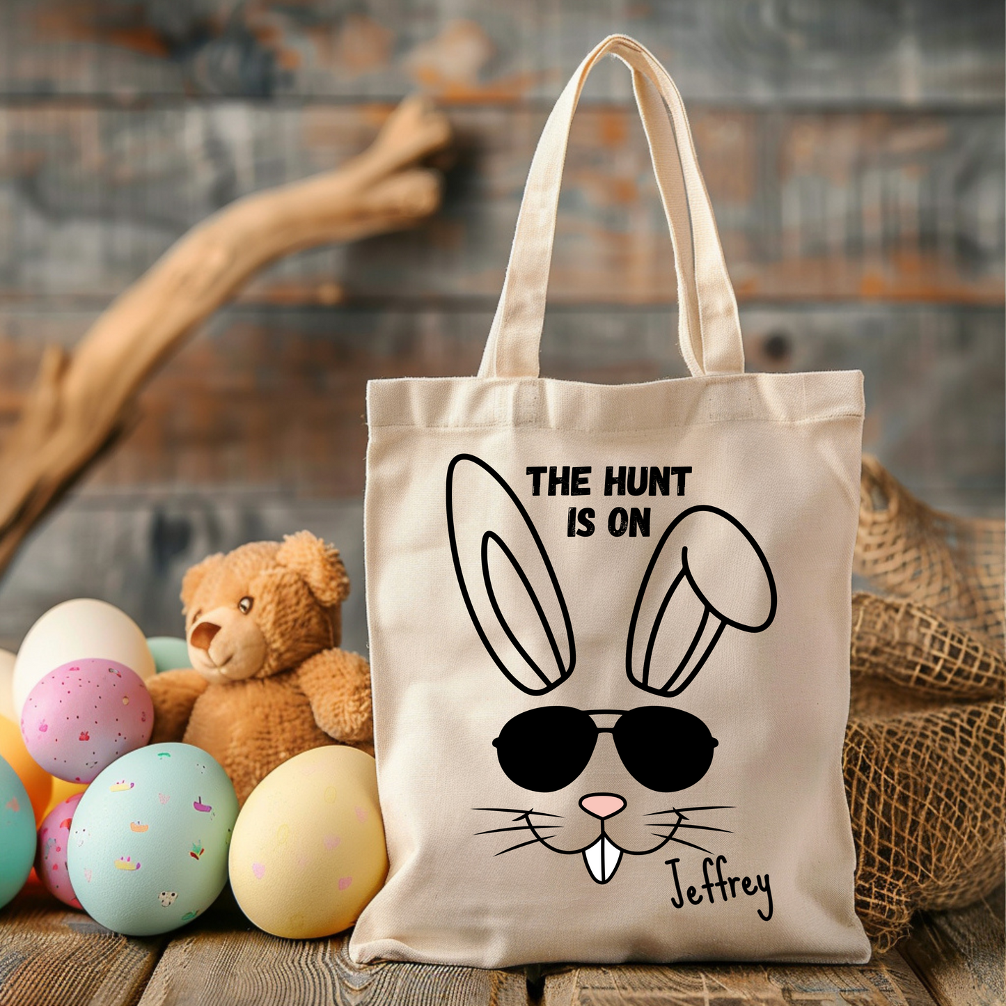 Personalized Easter Tote, Egg Hunting, Bunny ready, a great Easter Gift, Kids, Friends