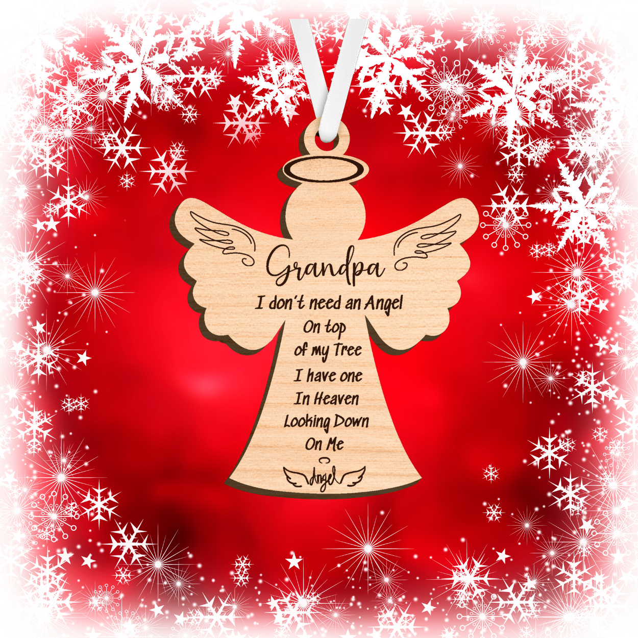 Personalized Wooden Angel, Memorial to a loved one, I have an Angel in Heaven, remembrance ornament, Christmas Memorial, Heartfelt tribute