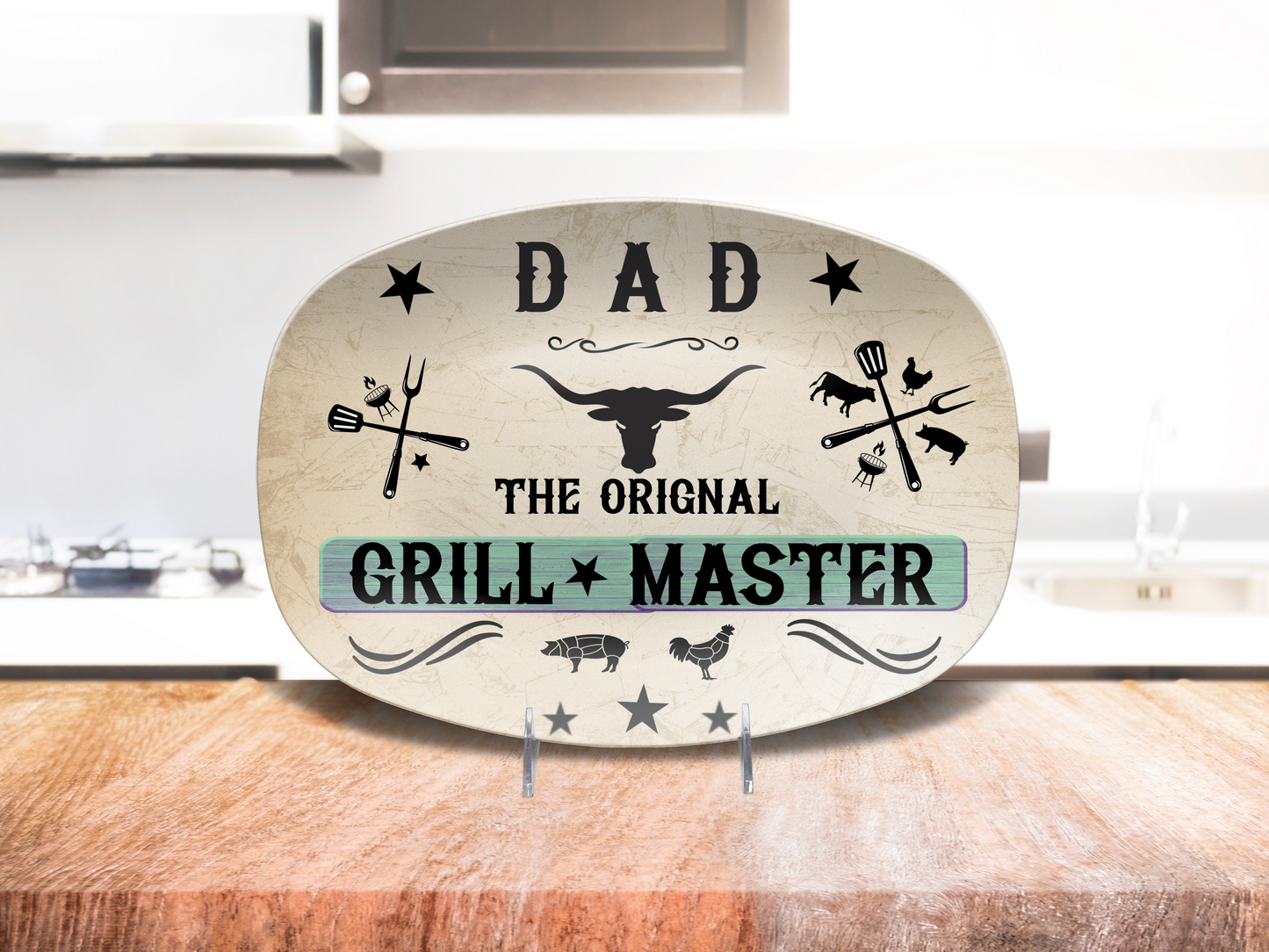 Personalized Father's Day Platter, Dad or Grandpa, The Original Grill Master, Perfect Gift for him, Brother, Cousin, Friend