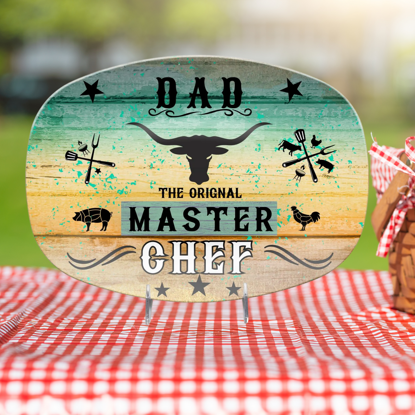 Personalized Platter, Mom Master Chef platter, Mother's Day gift, BBQ, Grillin, Backyard parties