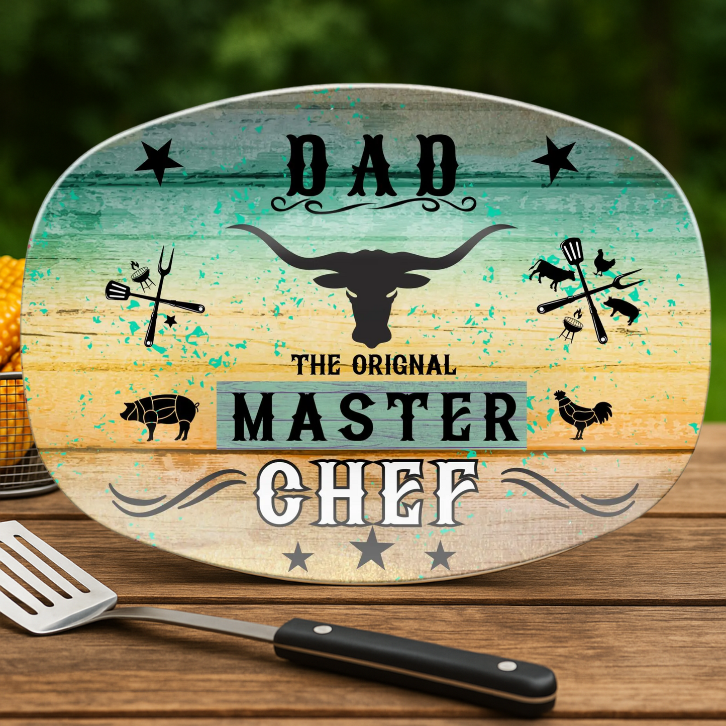 Personalized Platter, Mom Master Chef platter, Mother's Day gift, BBQ, Grillin, Backyard parties
