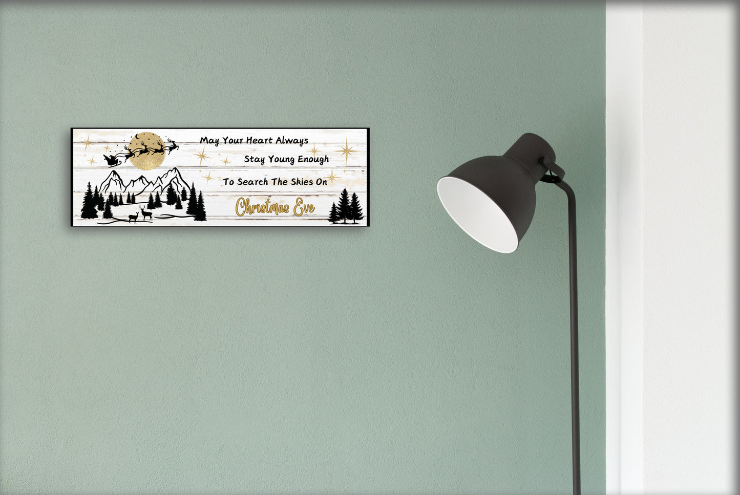 May Your Heart Always Stay Young Wooden Sign, Look to the Skies on Christmas Eve, Gift