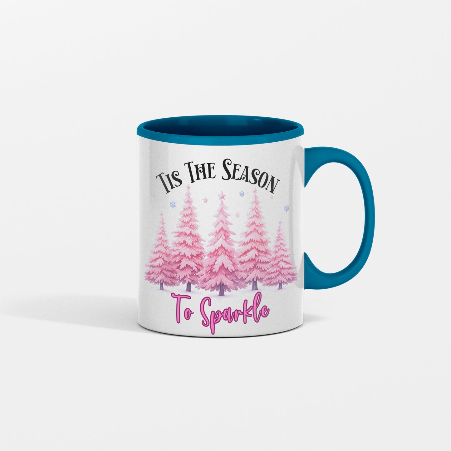 Christmas Mug, Pink Sparkle, Tis The Season to Sparkle with a Pink Christmas