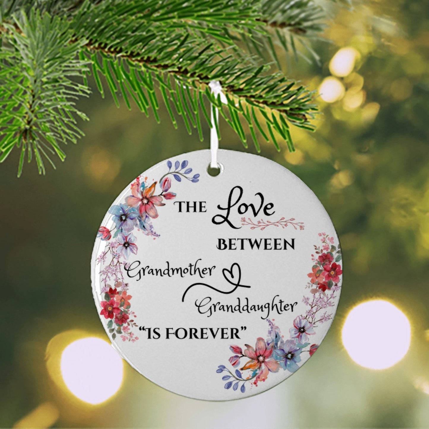 Ornament, Ceramic, Love Between Grandmother and Granddaughter is Forever, Unique Special Keepsake