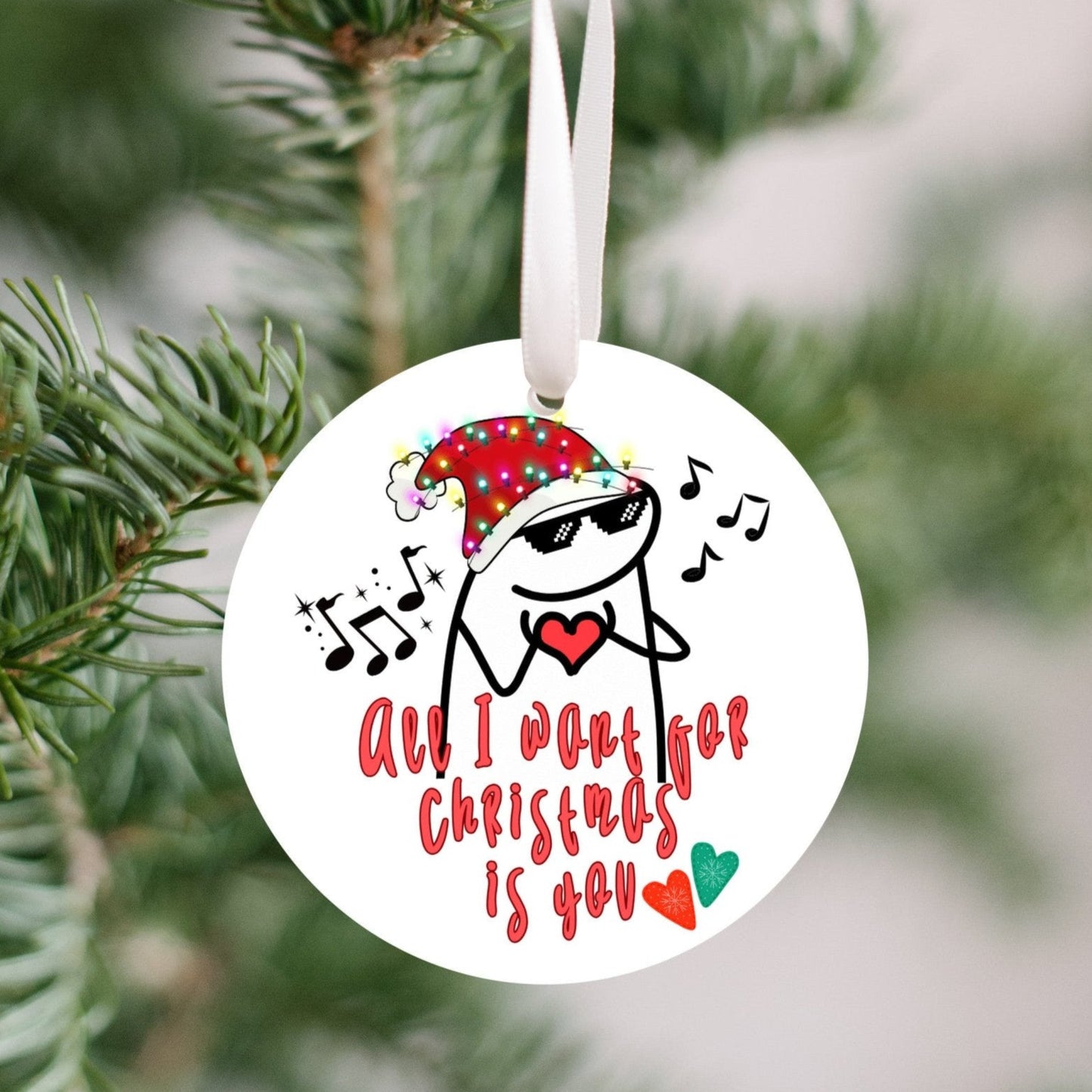 Christmas Ornament, Flork Meme Character, Singing Flork, All I want for Christmas is you, Fun Gift , Touch of Humor