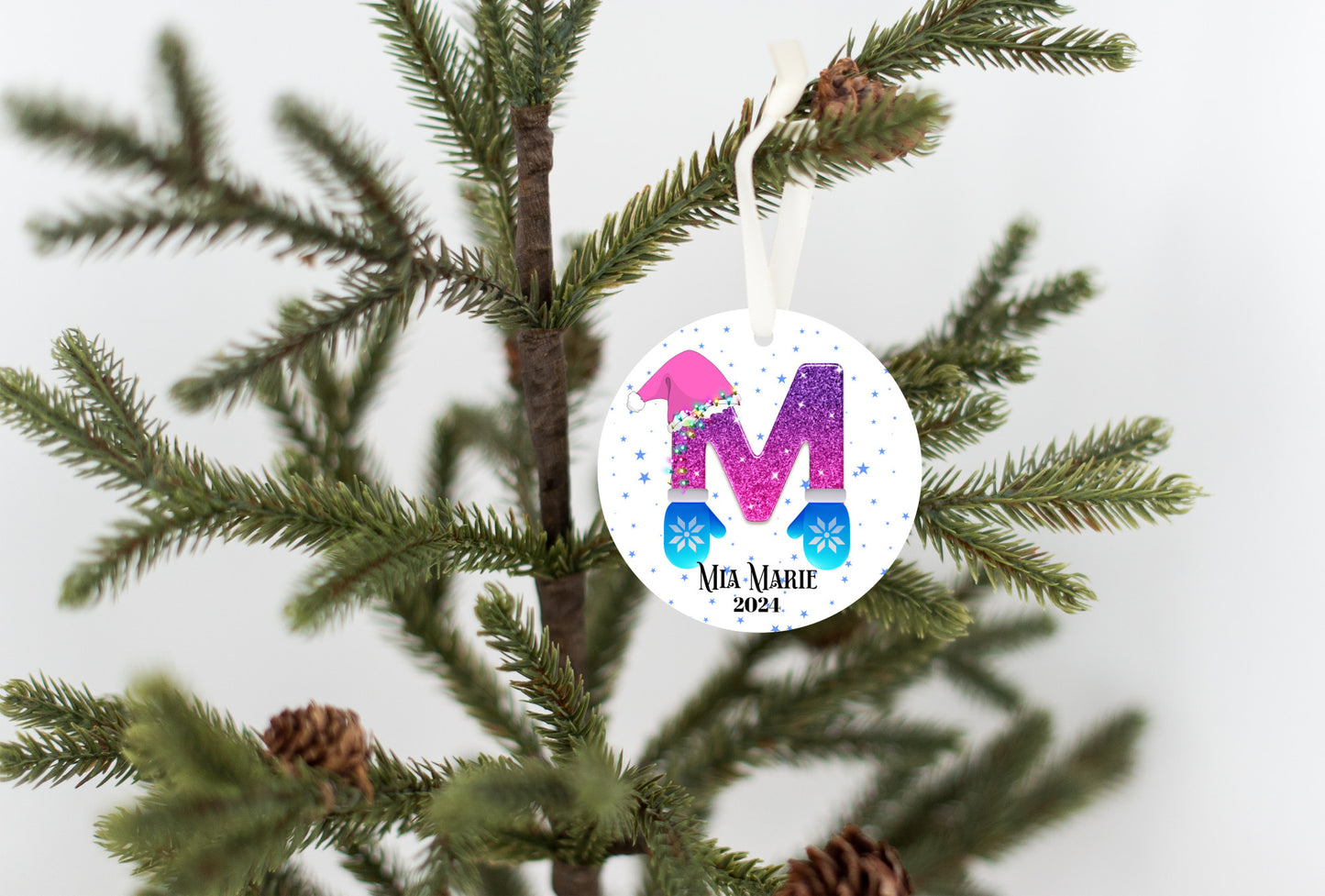 Personalized Christmas Ornament, Christmas Letter favorite person, Gift for kids, Grandkids, Mom & Dad