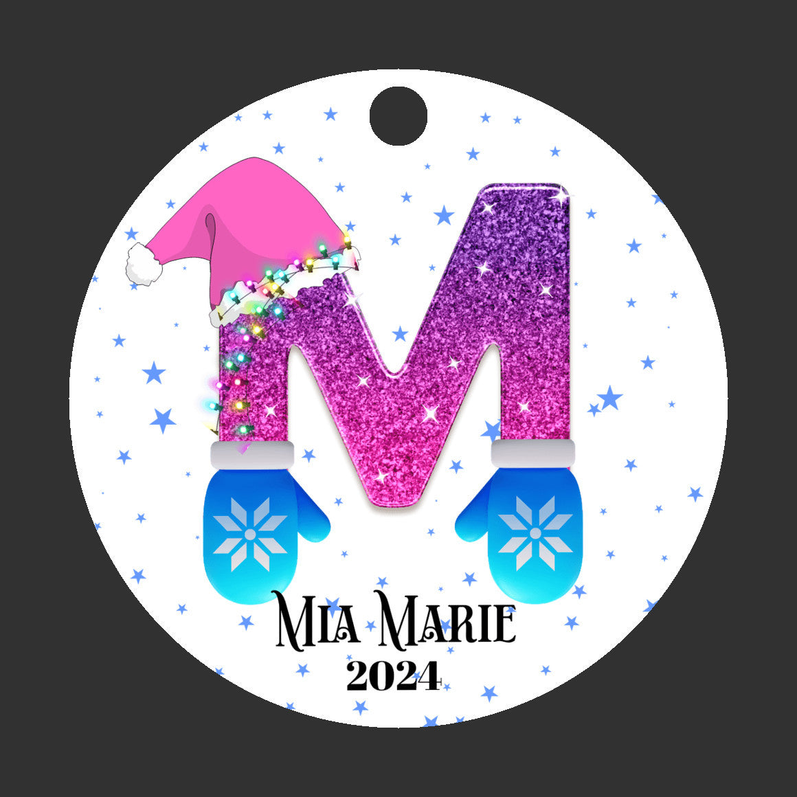 Personalized Christmas Ornament, Christmas Letter favorite person, Gift for kids, Grandkids, Mom & Dad