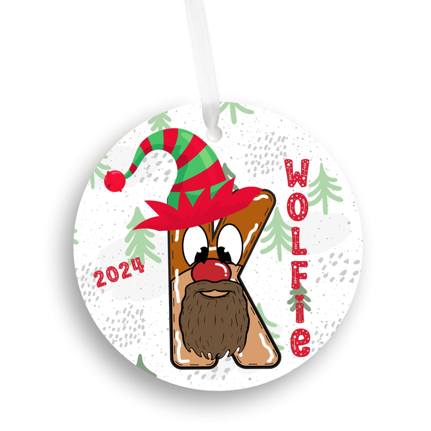 Personalized Christmas Ornament, Christmas Letter favorite person, Gift for kids, Grandkids, Mom & Dad