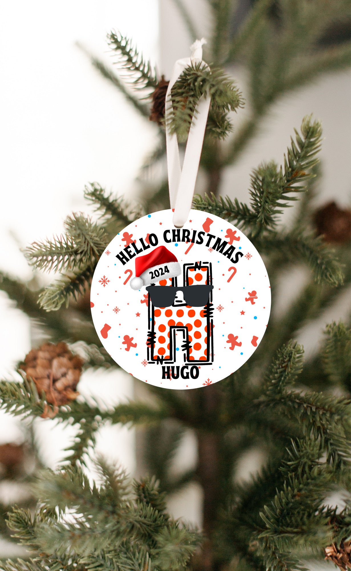 Personalized Christmas Ornament, Christmas Letter favorite person, Gift for kids, Grandkids, Mom & Dad, Holiday Keepsake