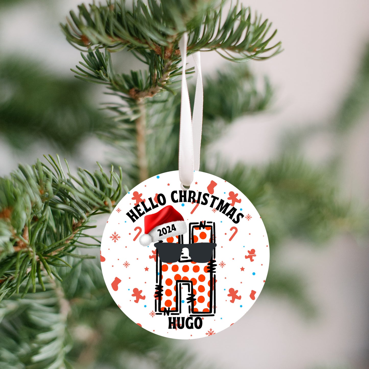 Personalized Christmas Ornament, Christmas Letter favorite person, Gift for kids, Grandkids, Mom & Dad, Holiday Keepsake