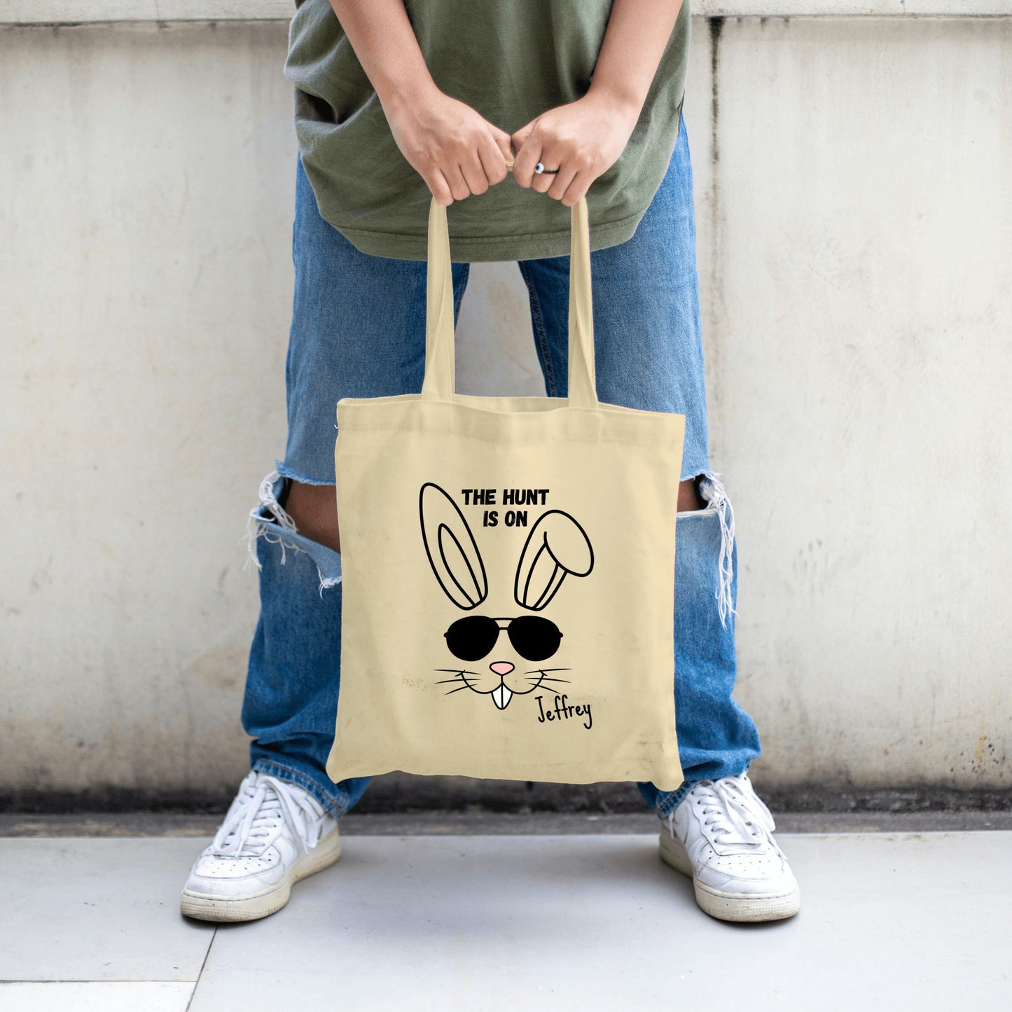Personalized Easter Tote, Egg Hunting, Bunny ready, a great Easter Gift, Kids, Friends