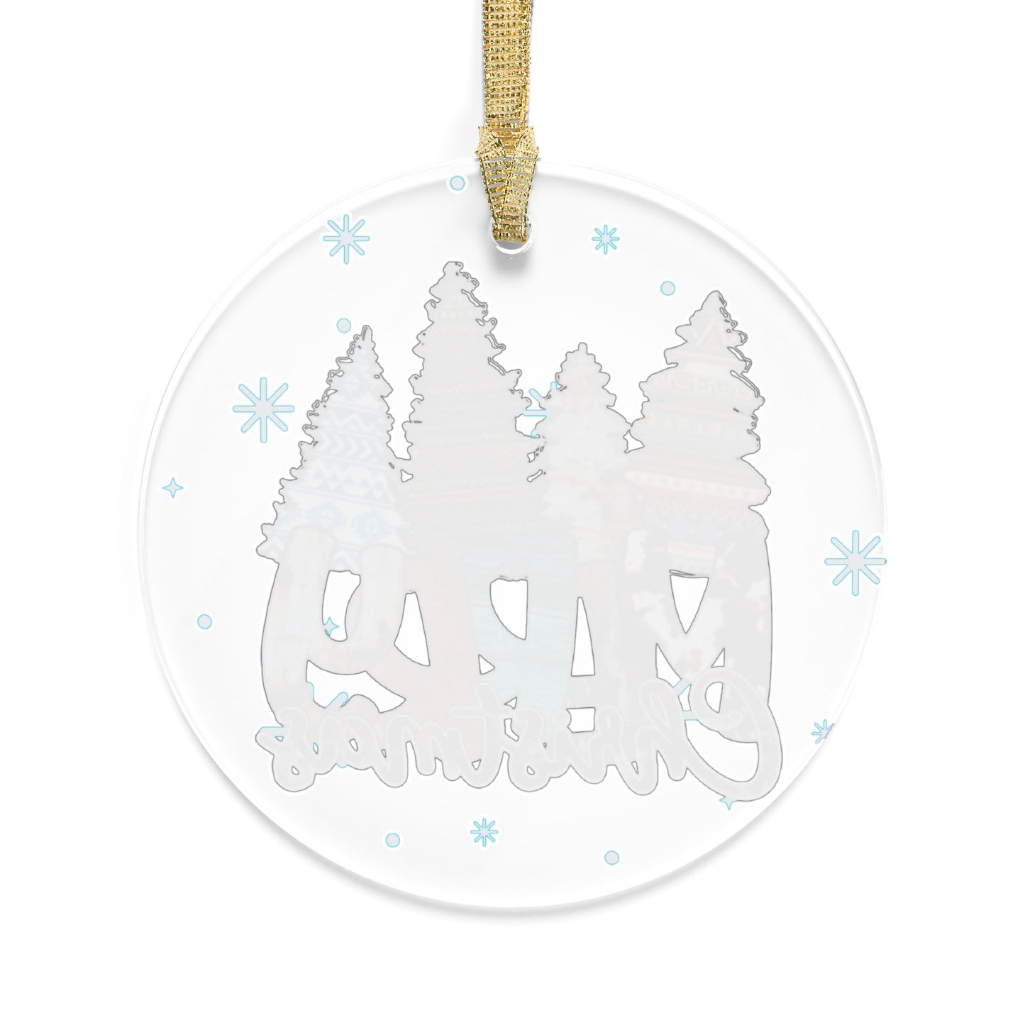 Country Christmas Ornament, Christmas Trees and lettering are Beautifully patterned, Great Exchange Gift