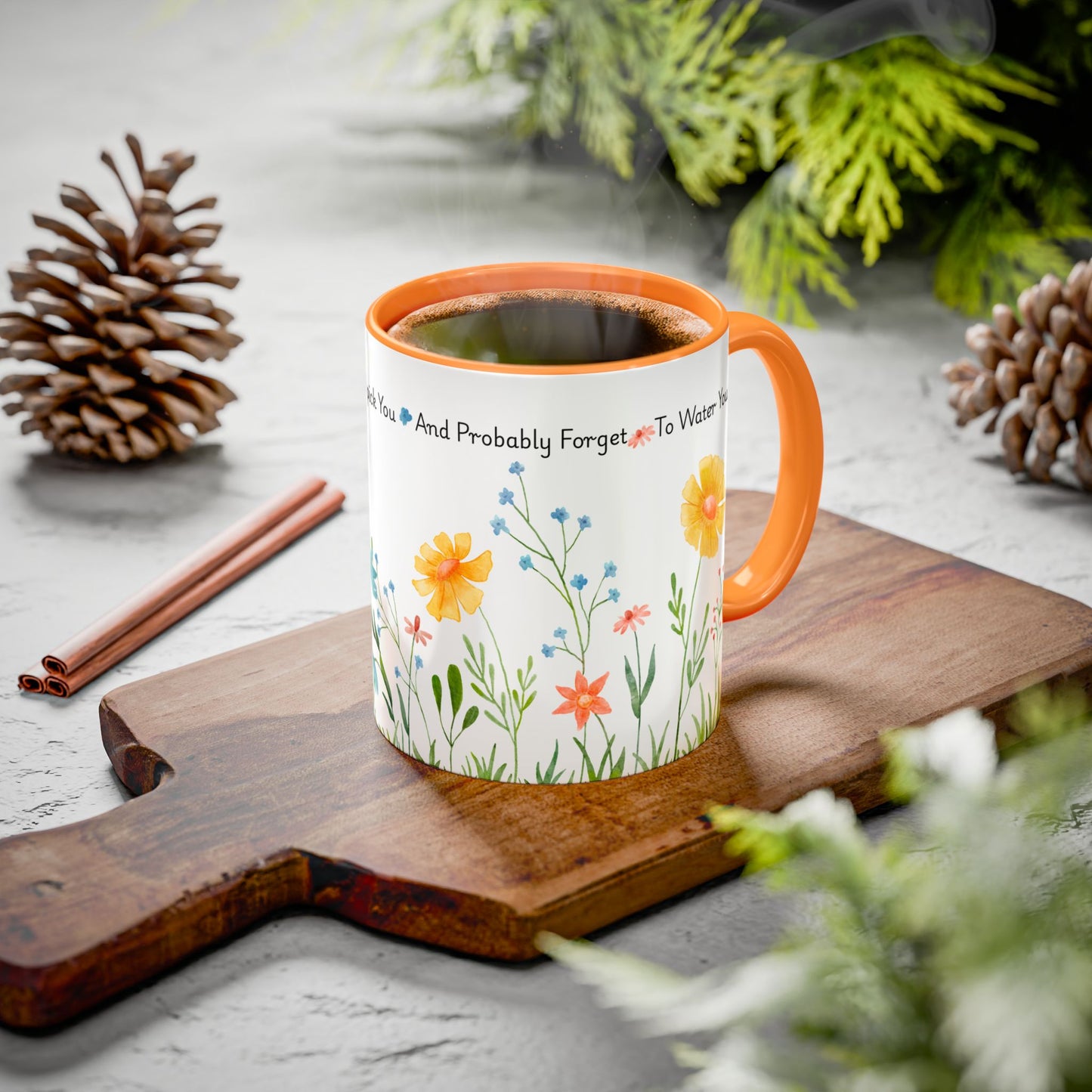 Funny Mother’s Day Mug , If Moms Were Flowers, I’d Pick You (and Forget to Water You) Floral Garden Ceramic Mug, 11 oz, Multiple Accent Colors Perfect Gift for Moms, Garden Lovers, sisters, Grandma