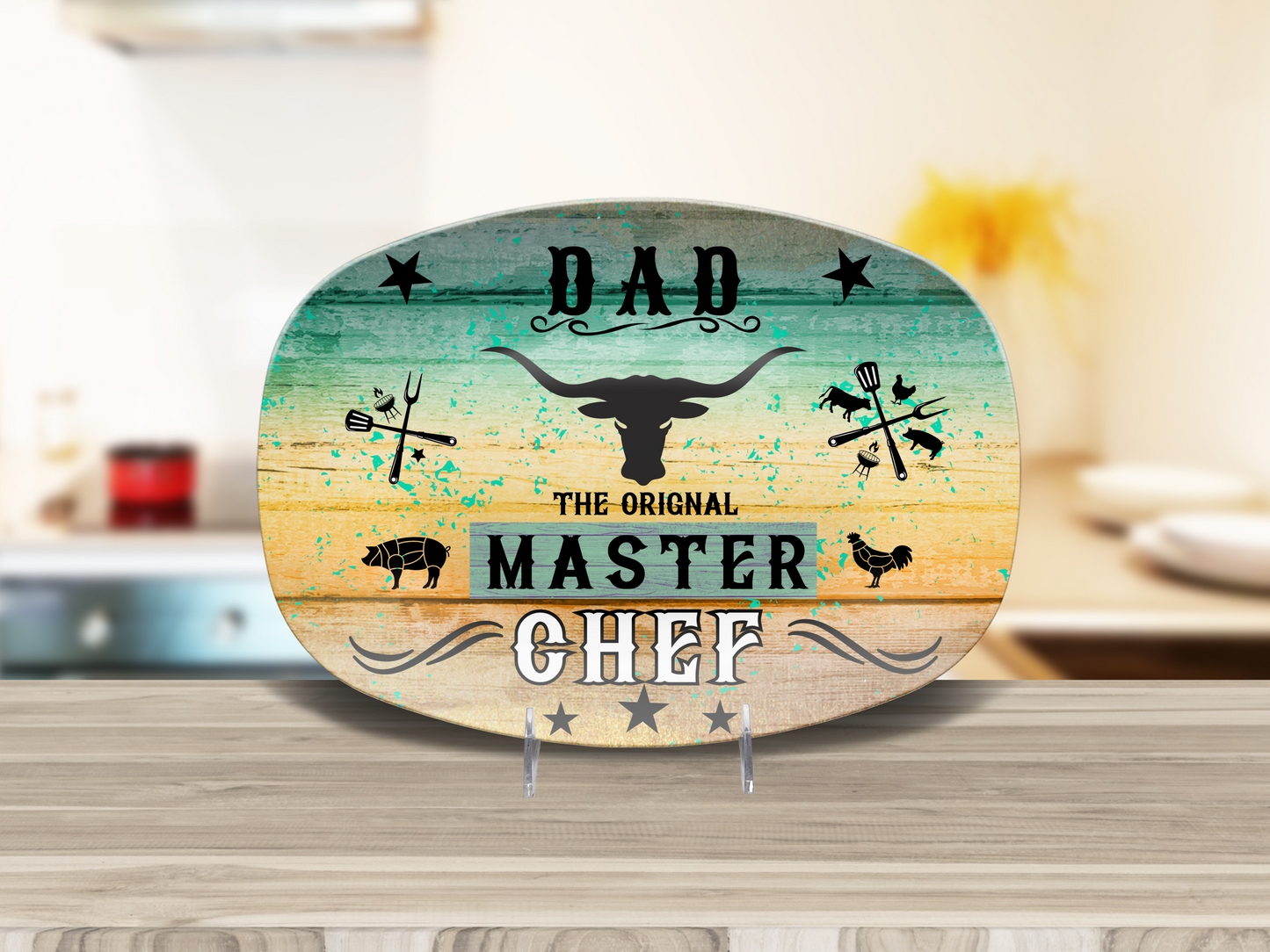 Personalized Platter, Mom Master Chef platter, Mother's Day gift, BBQ, Grillin, Backyard parties