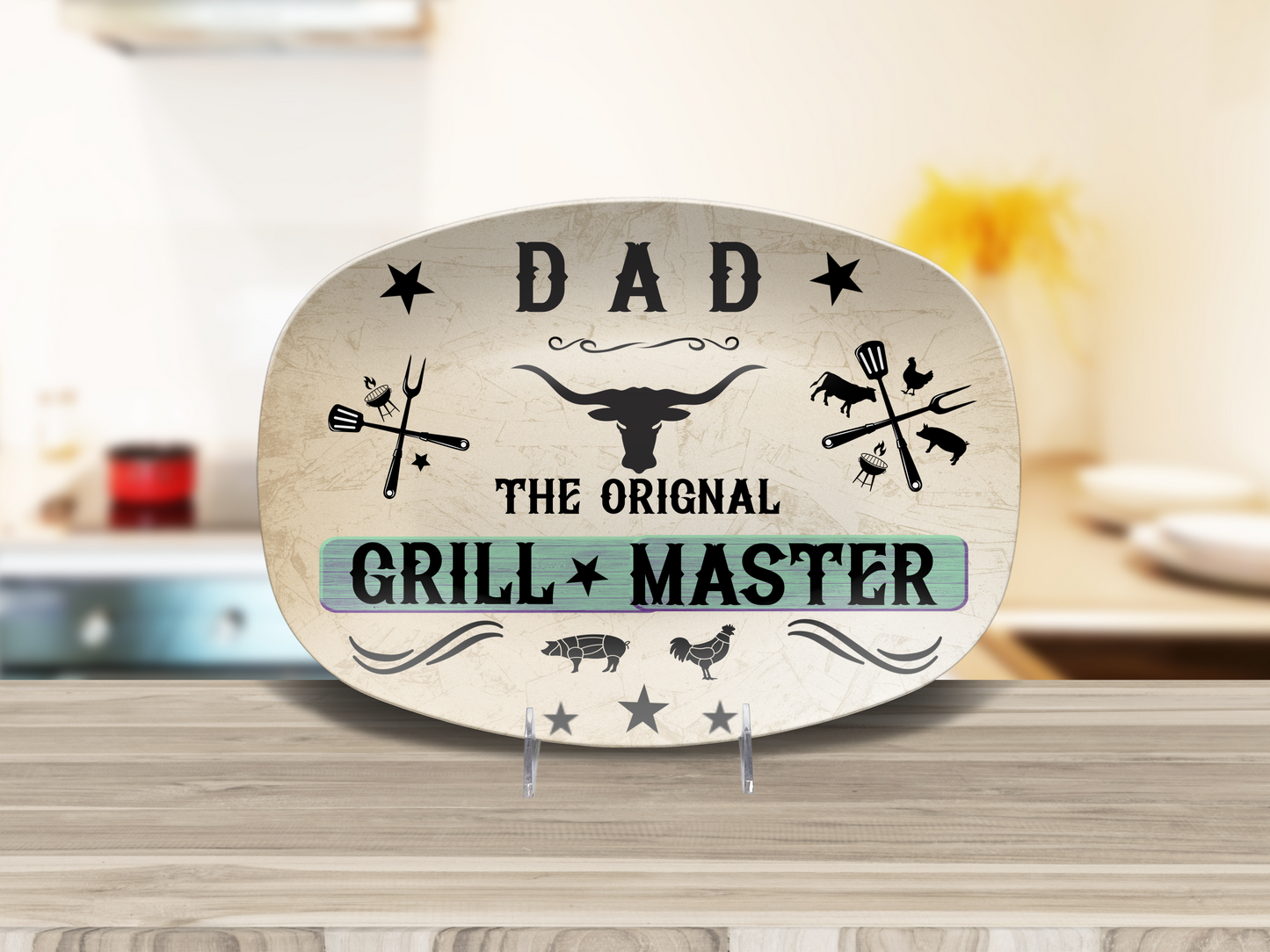 Personalized Father's Day Platter, Dad or Grandpa, The Original Grill Master, Perfect Gift for him, Brother, Cousin, Friend