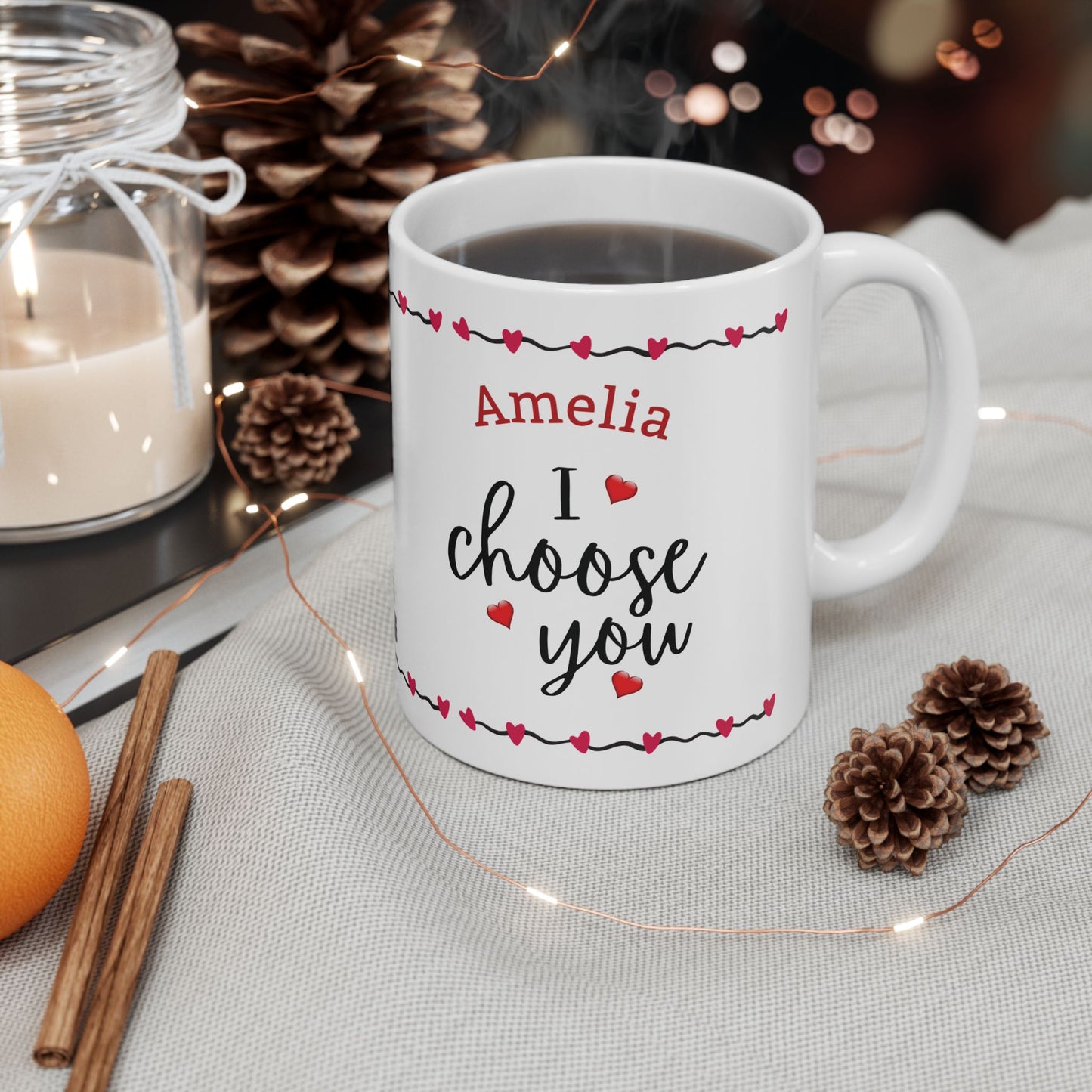 Personalized 'I Choose You' Mug and 'You Will Always Be My Forever' - Anniversary, Valentine, or I Love You Gift for the love of your life