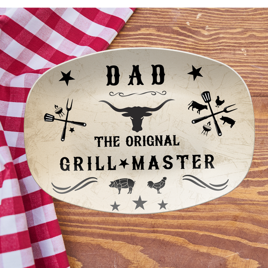 Personalized Father's Day Platter, Dad or Grandpa, The Original Grill Master, Perfect Gift for him, Brother, Cousin, Friend, BBQ gift