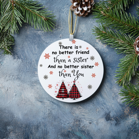 A Special Gift for Your Sister, Christmas Ornament, No better friend than a sister, no better sister than You, Sister Memories and heartfelt gift