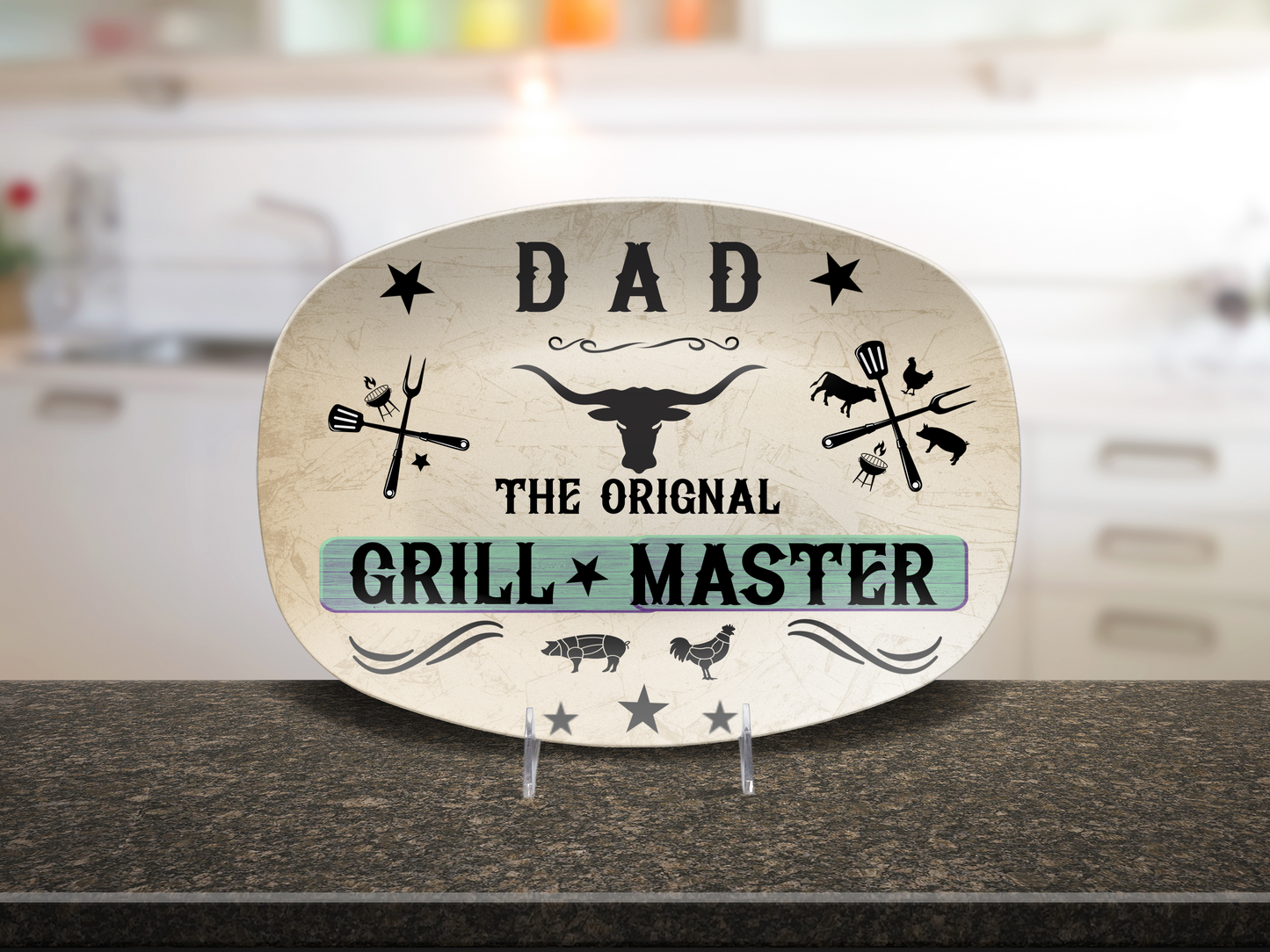 Personalized Father's Day Platter, Dad or Grandpa, The Original Grill Master, Perfect Gift for him, Brother, Cousin, Friend