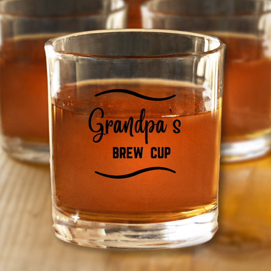 Grandpa's Brew Cup, whiskey glass for Grandpa, great gift