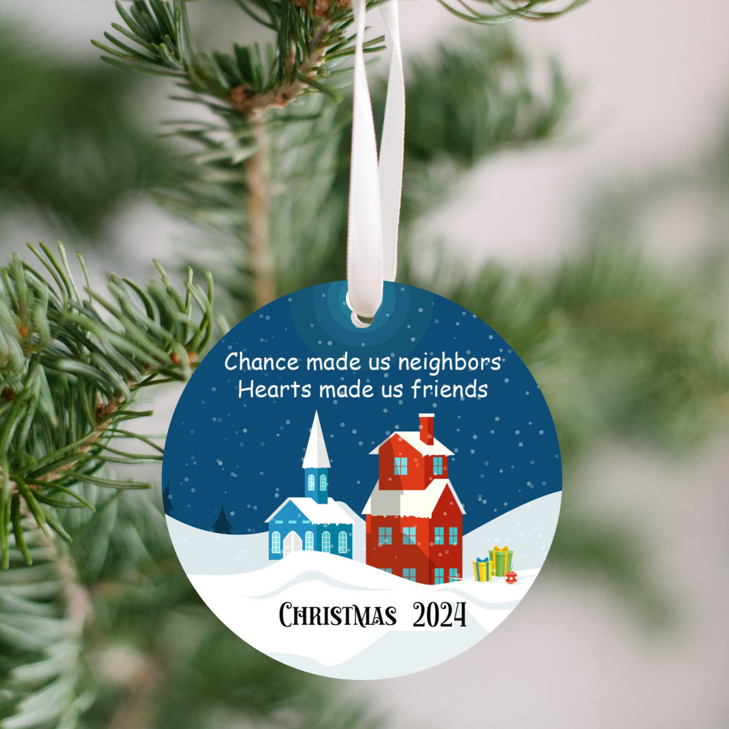 Christmas Ornament, For Neighbor, Chance Made us Neighbors Christmas