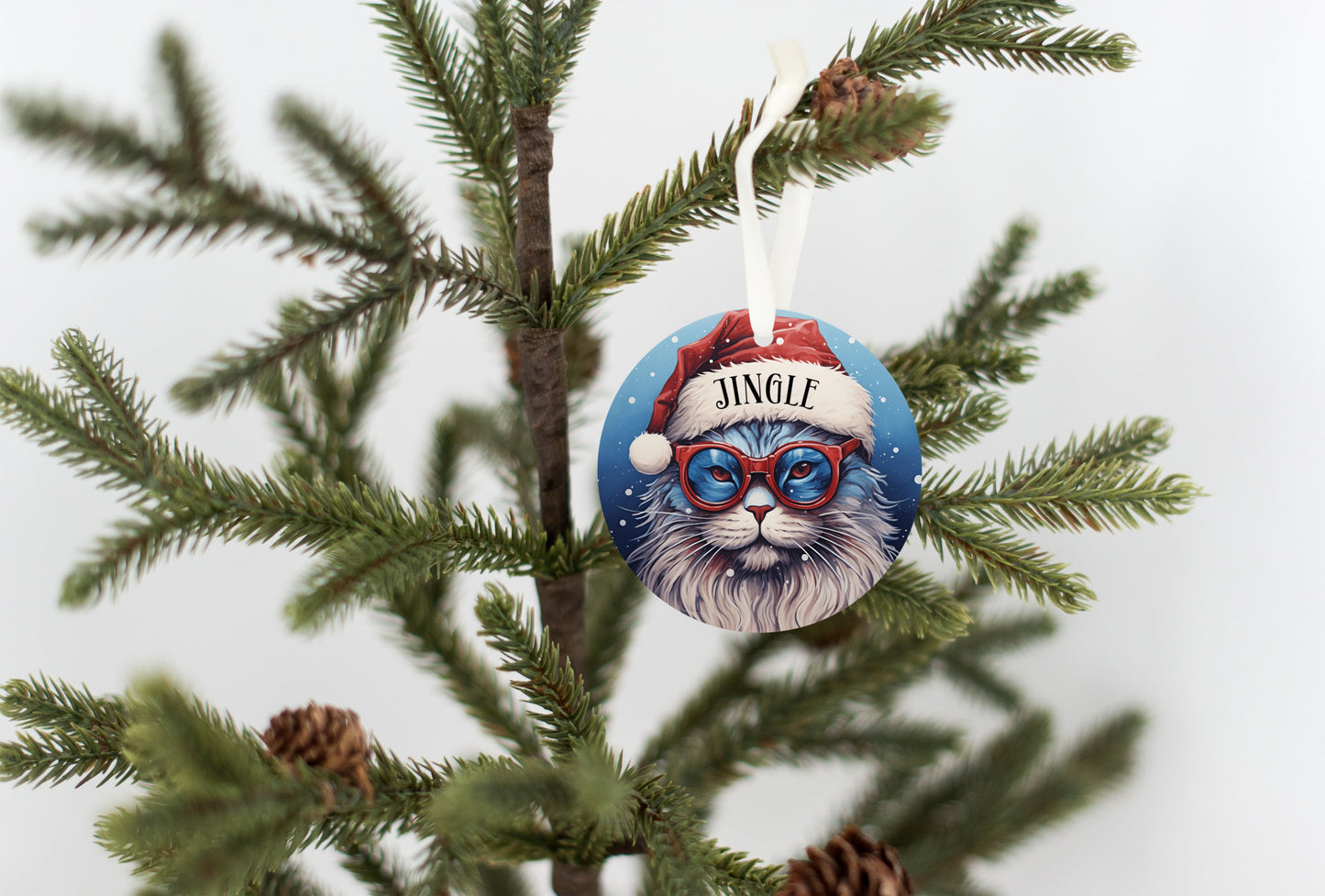 Jingle Cat with an attitude, Personalized Christmas Ornament, Cat Ornament