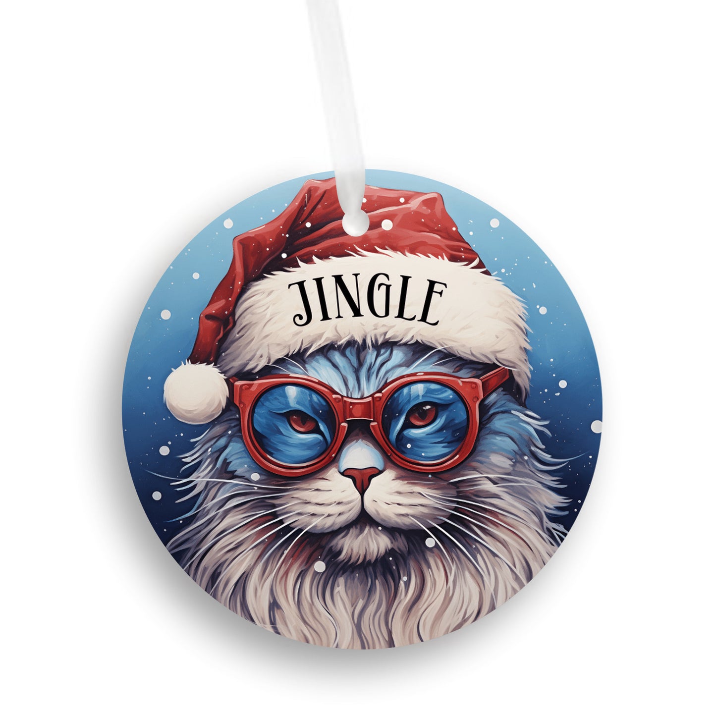 Jingle Cat with an attitude, Personalized Christmas Ornament, Cat Ornament