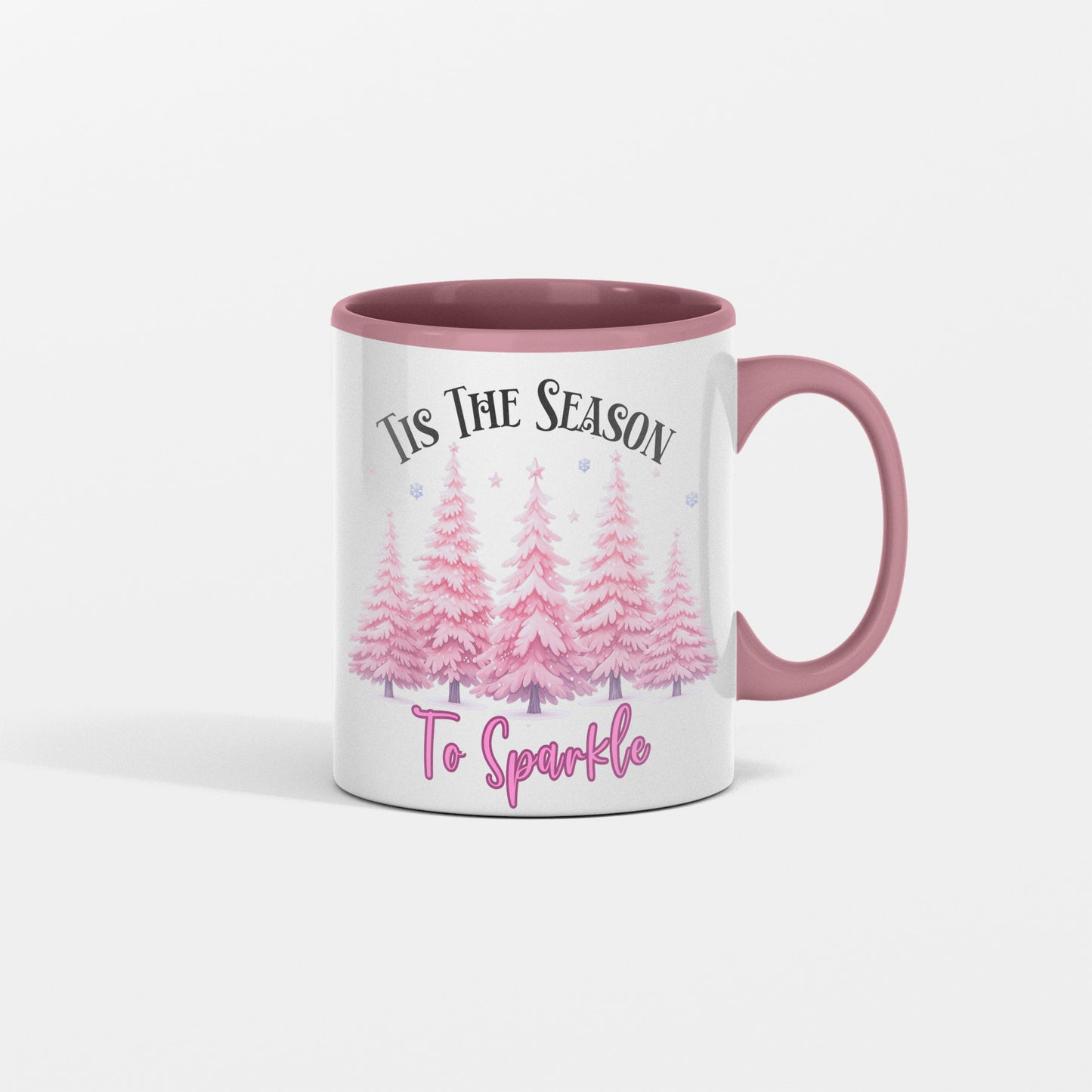 Christmas Mug, Pink Sparkle, Tis The Season to Sparkle with a Pink Christmas